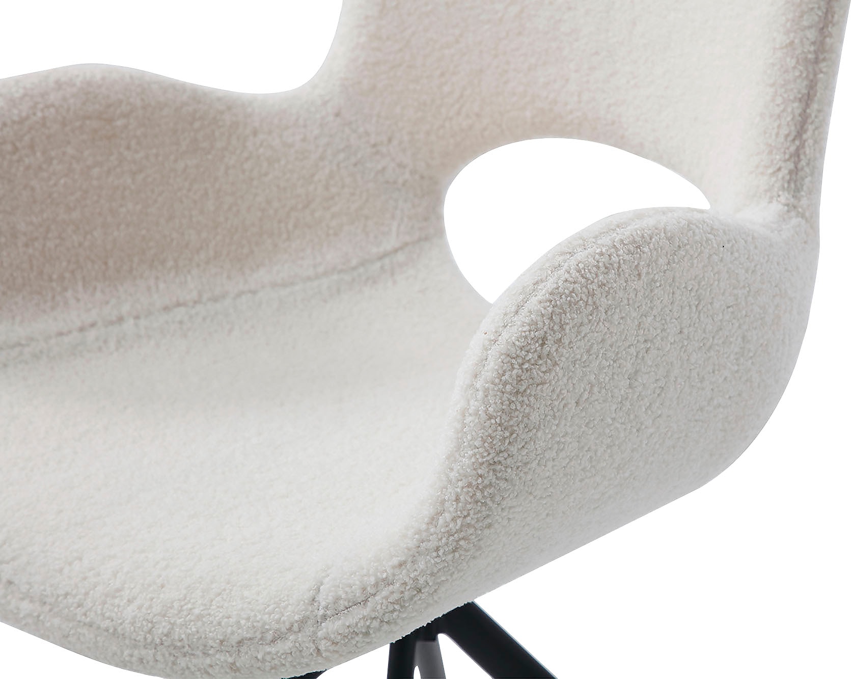 SalesFever Esszimmerstuhl, Struktur (100% Polyester), 180° Drehplatte unter der Sitzfläche, mit Rücken Cut-Out