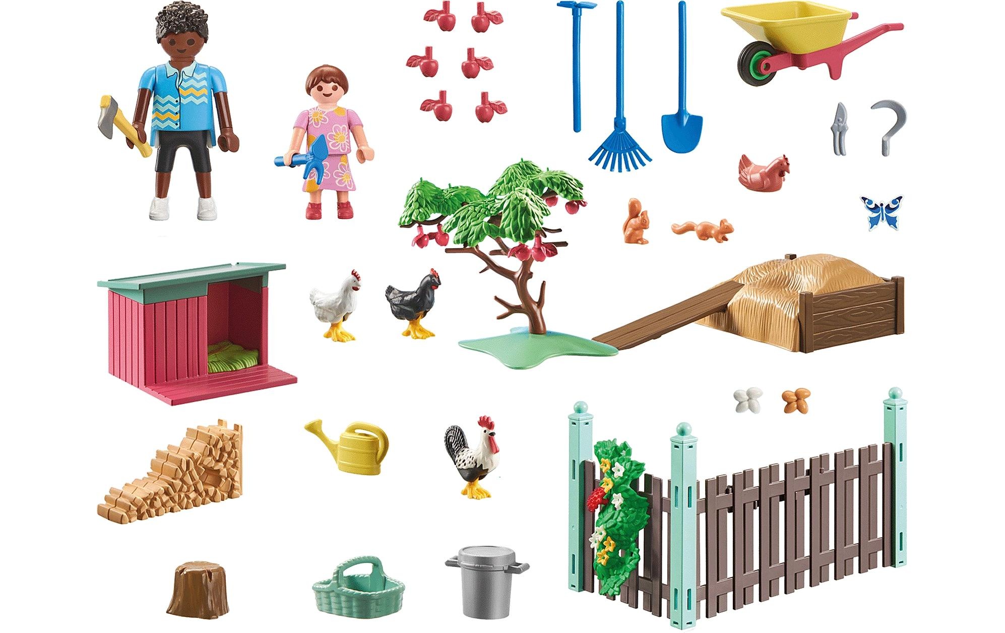 Playmobil® Spielbausteine »My Life Kleine Hühnerfarm im Tiny Haus Garten 71510«, (77 St.)
