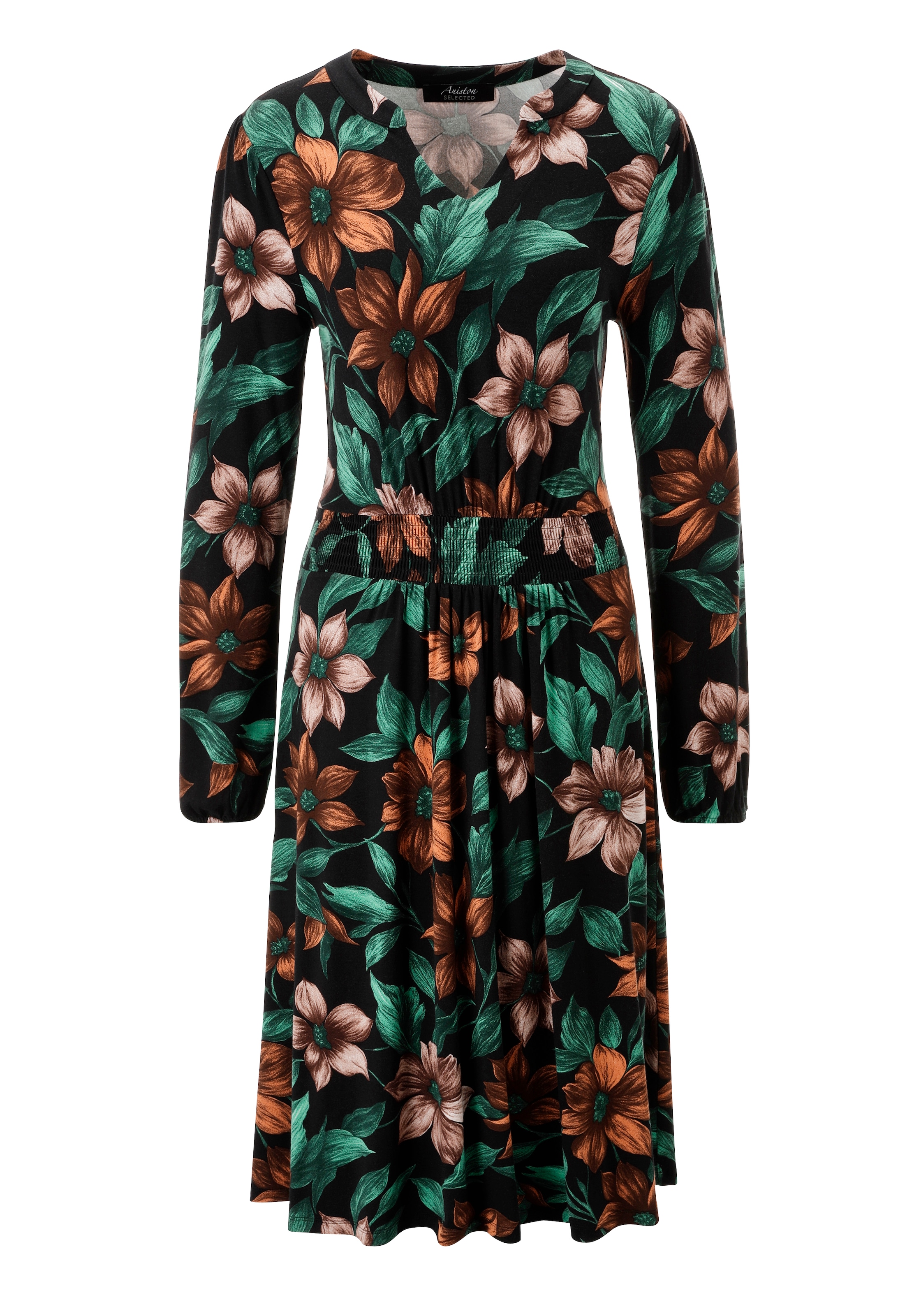 Aniston SELECTED Robe en jersey avec encolure en V décorative - NOUVELLE COLLECTION
