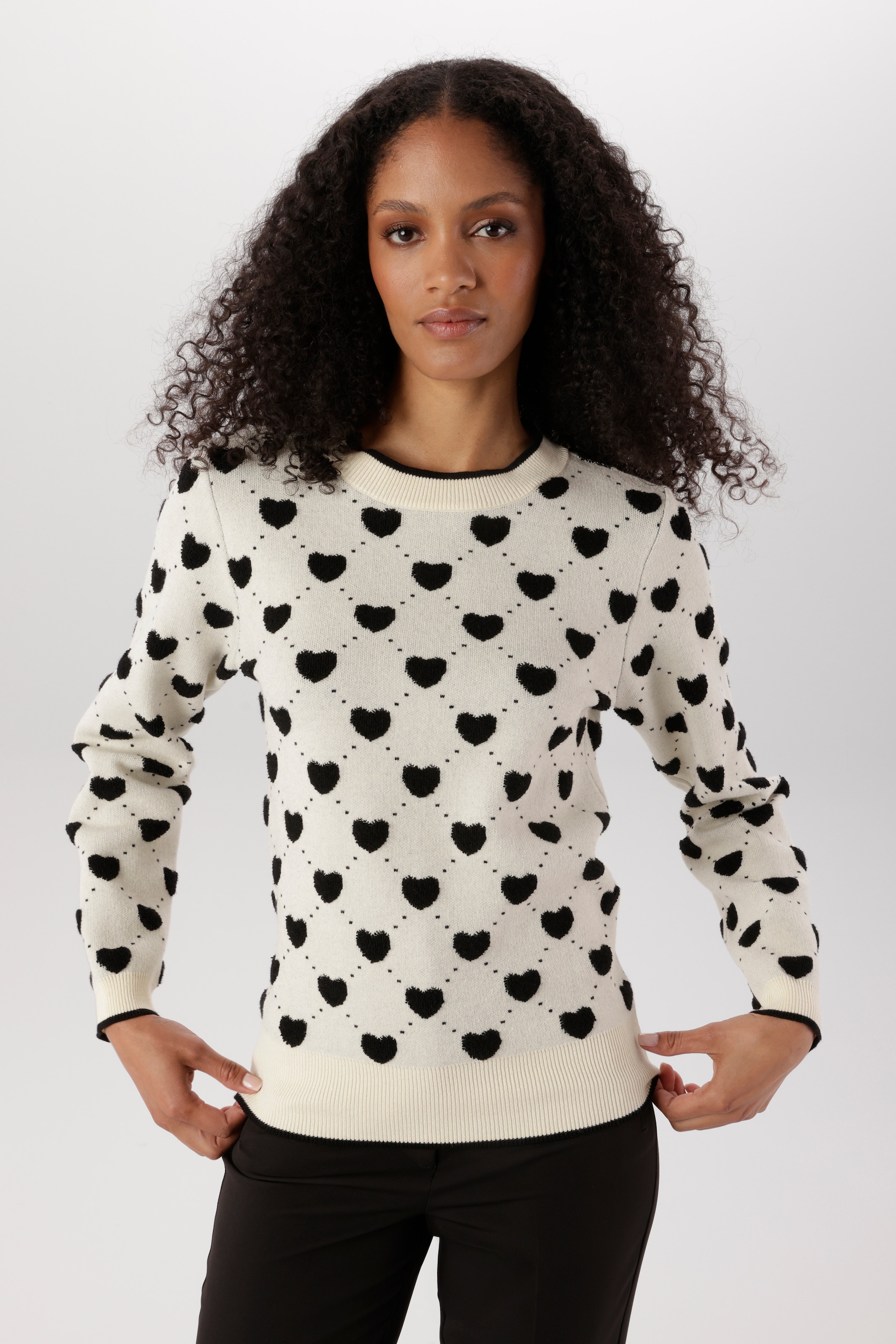 Image of Aniston SELECTED Strickpullover mit eingestrickten Herzen und Punkten - NEUE KOLLEKTION