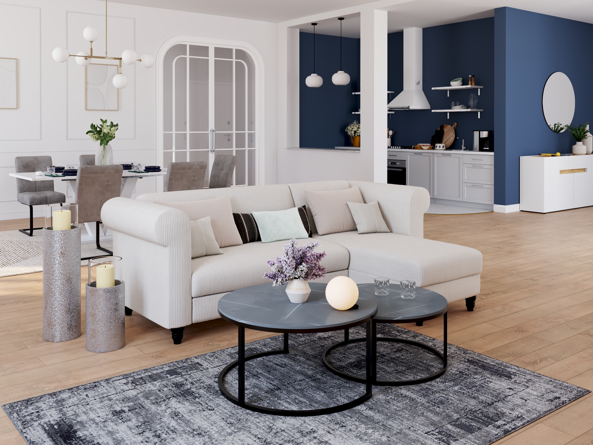 Dorel Home Canapé d'angle »Felix II, L-Form, Schlafsofa 241cm (Liegefl. 108/195 cm),« verstellb. Rückenlehne, Recamiere wechselbar, Cord