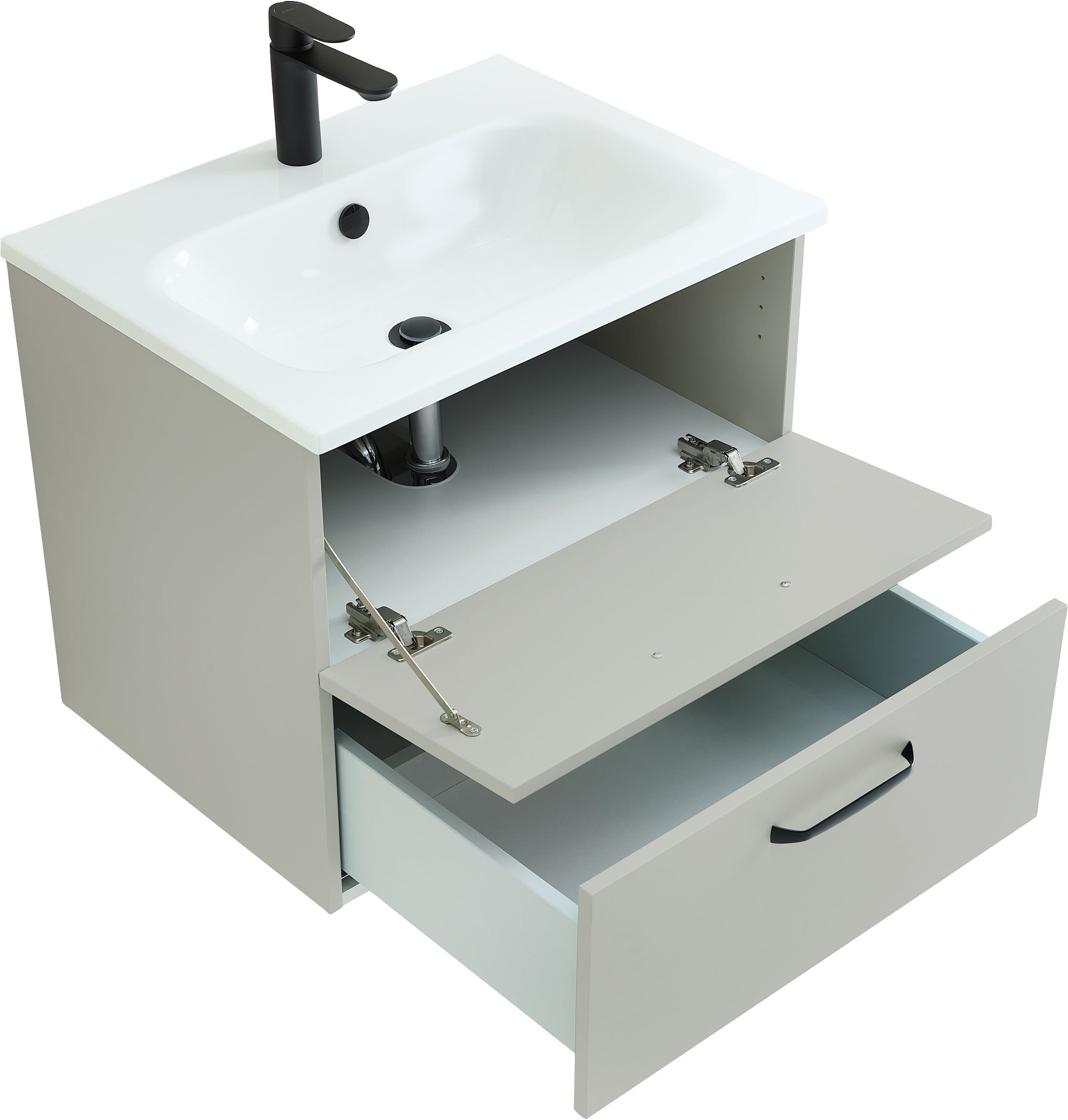 Saphir Ensemble de meubles de salle de bain »Quickset 500, Waschtischunterschrank mit Mineralmarmorwaschtisch« 2 cuis tlg.