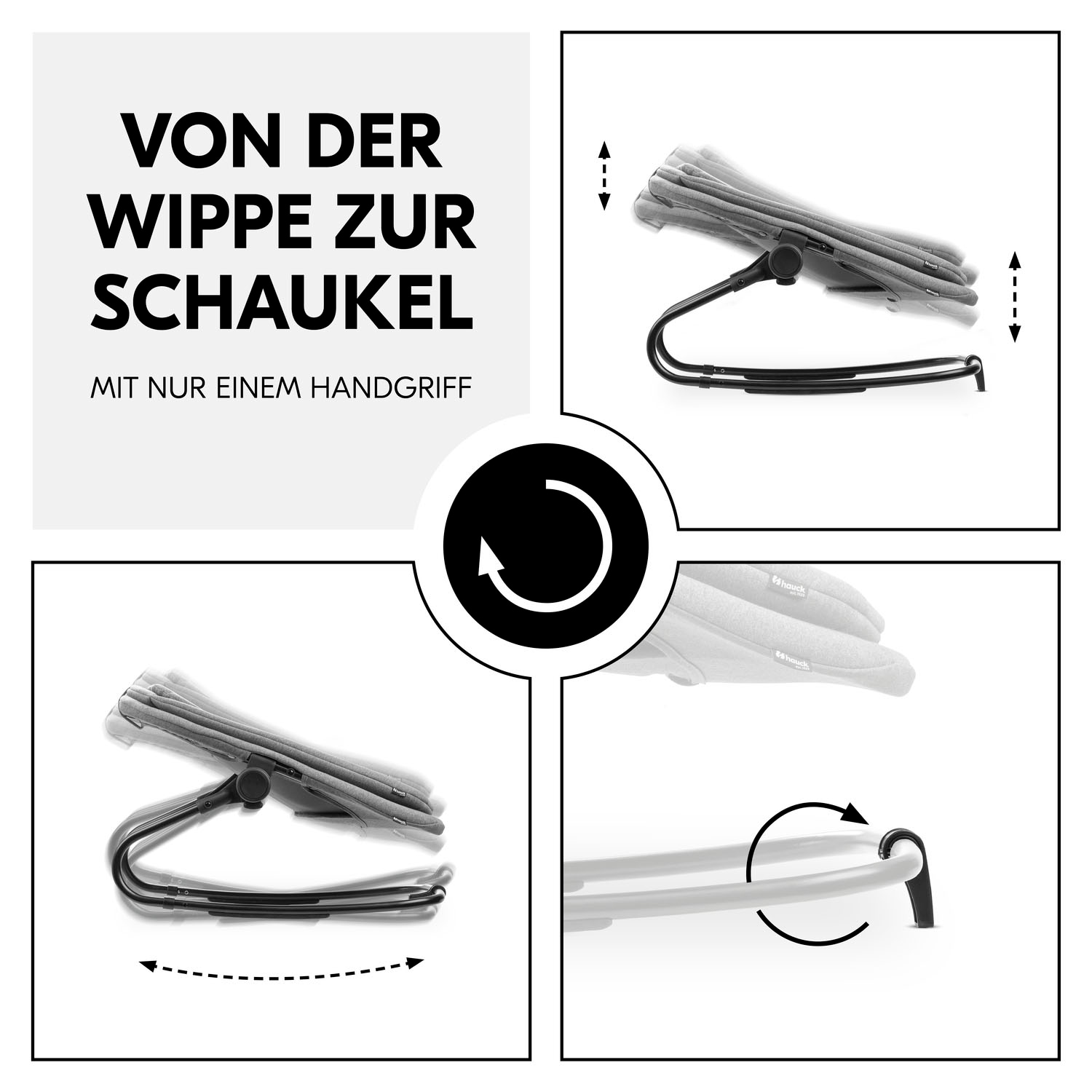 Hauck Babywippe »Highchair Bouncer, Dark Grey Melange« bis 9 kg für Alpha+, Beta+,  Arketa