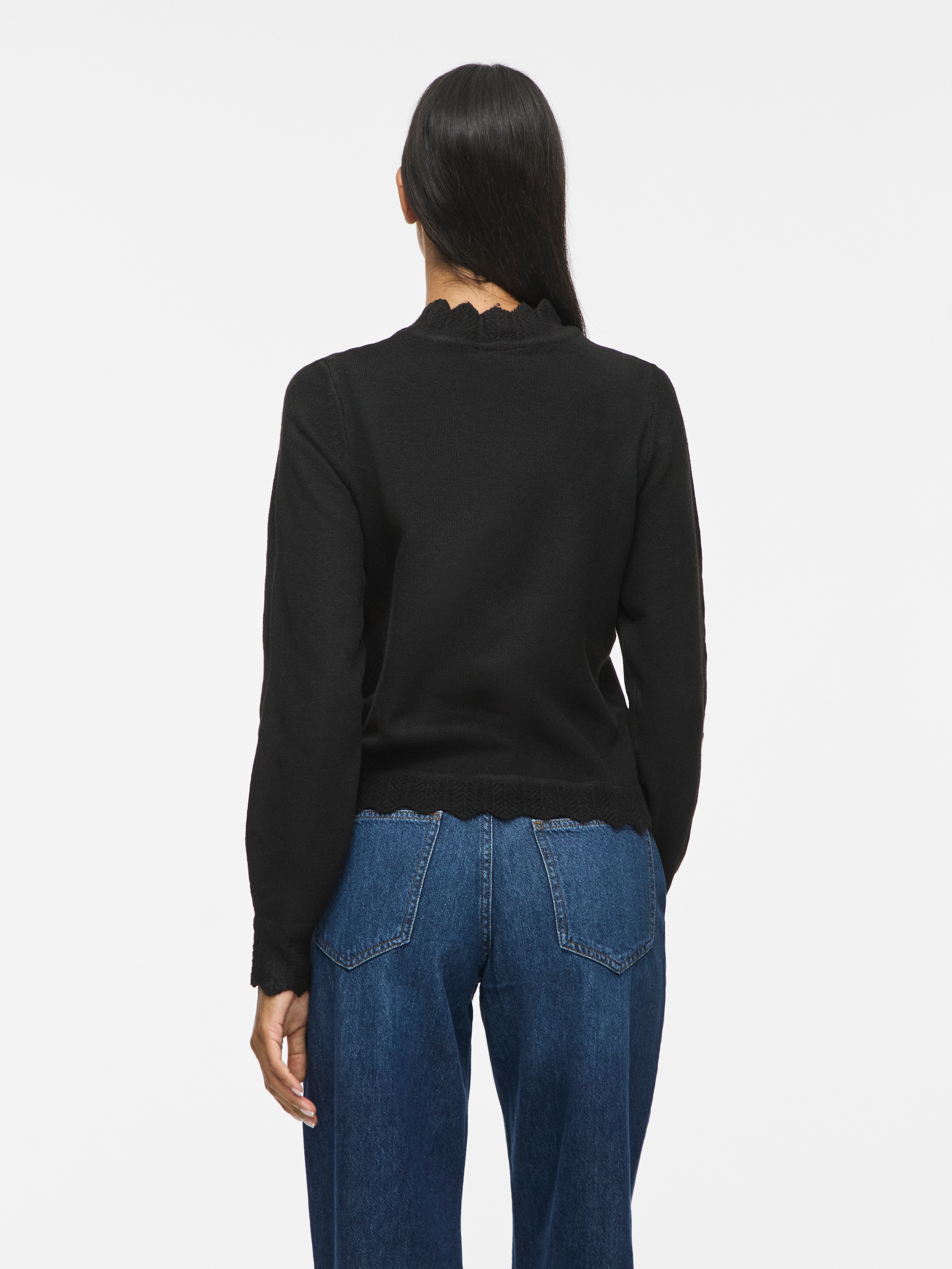 Vila Pull en tricot »VINIKOLINA O-NECK L/S KNIT TOP - NOOS« mélange de matériaux, coupe régulière