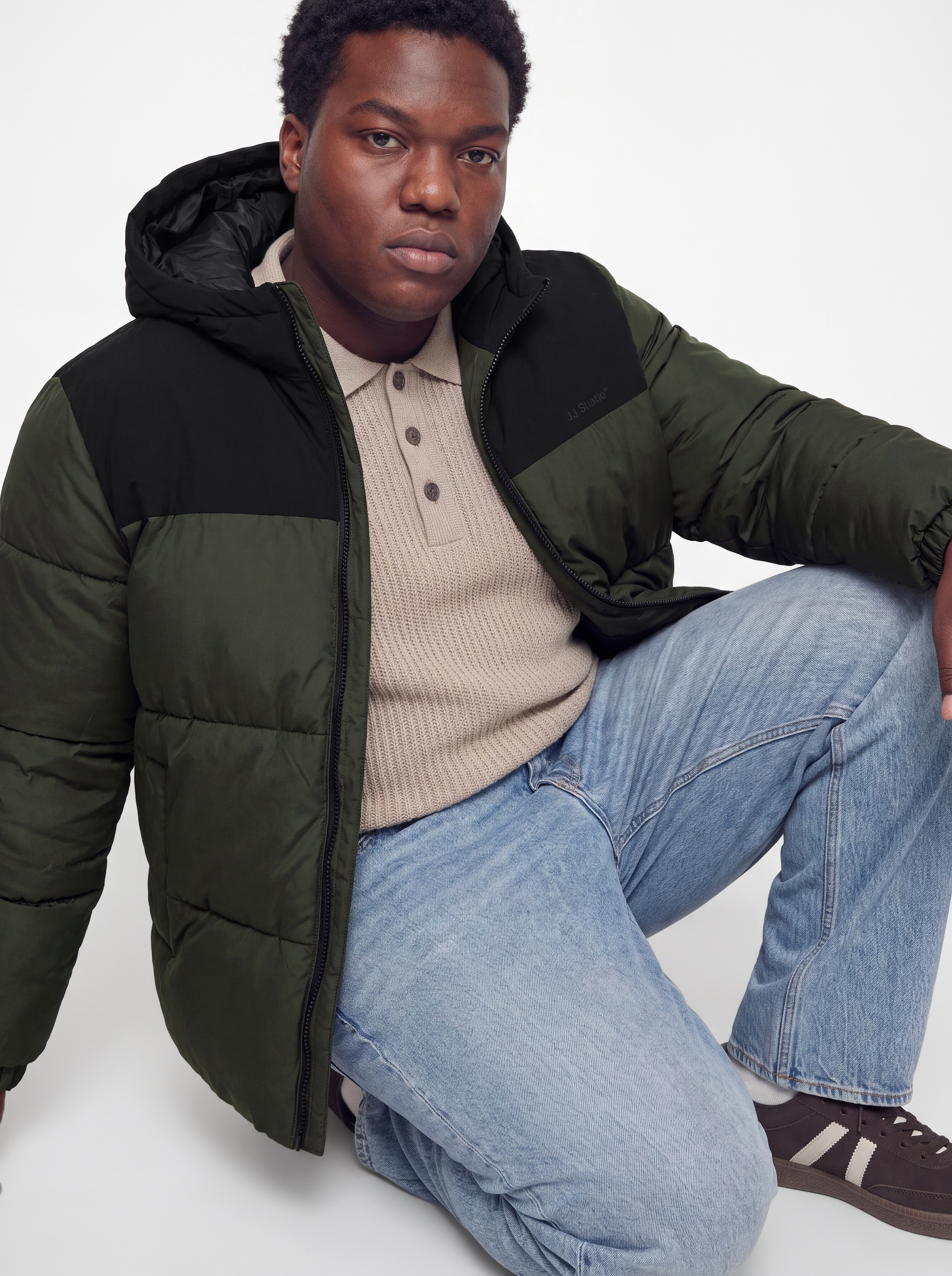 Jack & Jones PlusSize Steppjacke »JJRAZE PUFFER HOOD PLS« mit Kapuze Kunstfaser, regular fit