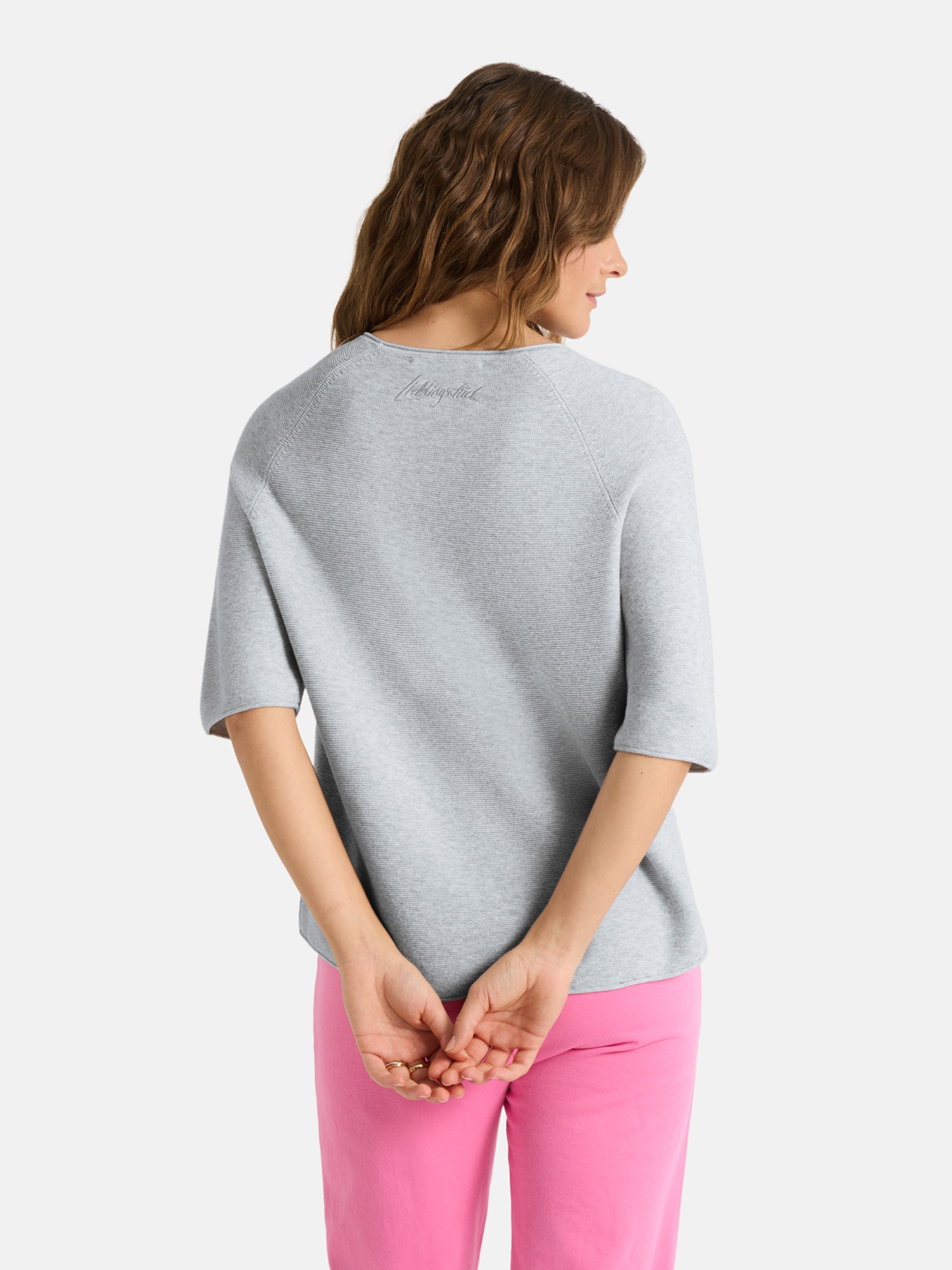 Lieblingsstück Kurzarmpullover »KleraEP« Halbarm mit Rundhals, unifarben