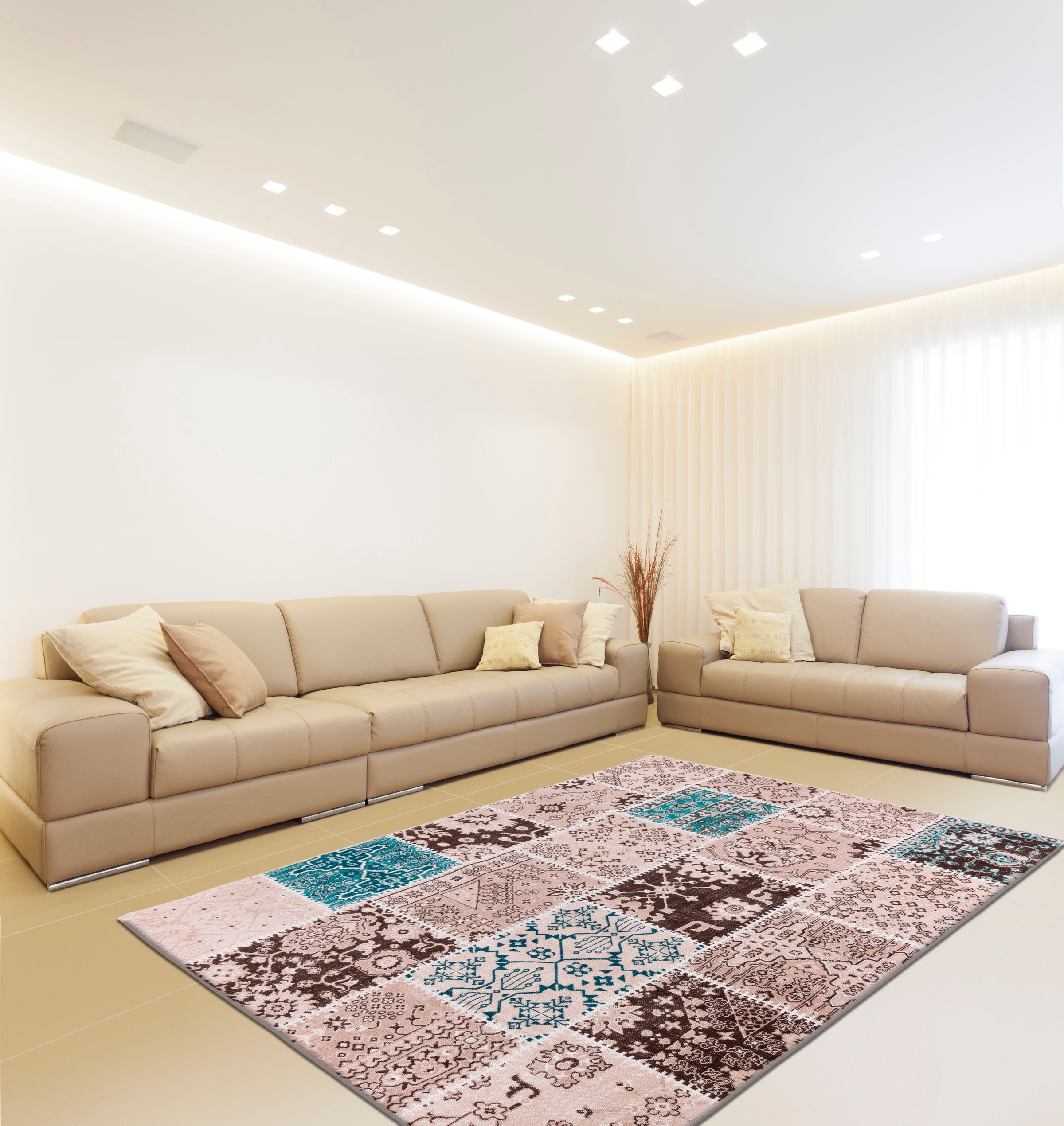 calo-deluxe Teppich »Ruzica-404« rechteckig 6 mm Höhe Flachgewebe, Vintage Design, Wohnzimmer