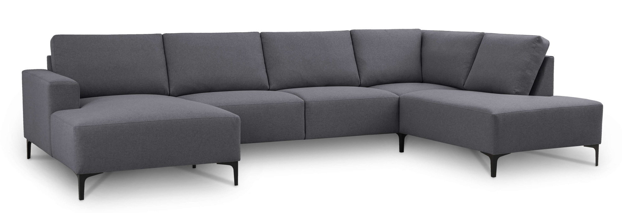 Home affaire Wohnlandschaft »Tournon U-Form, XXL Sofa, Breite 333 cm, Webstoff, Chenille«, Designsofa im nordischen Stil, Wellenunterfederung, Metallfüsse
