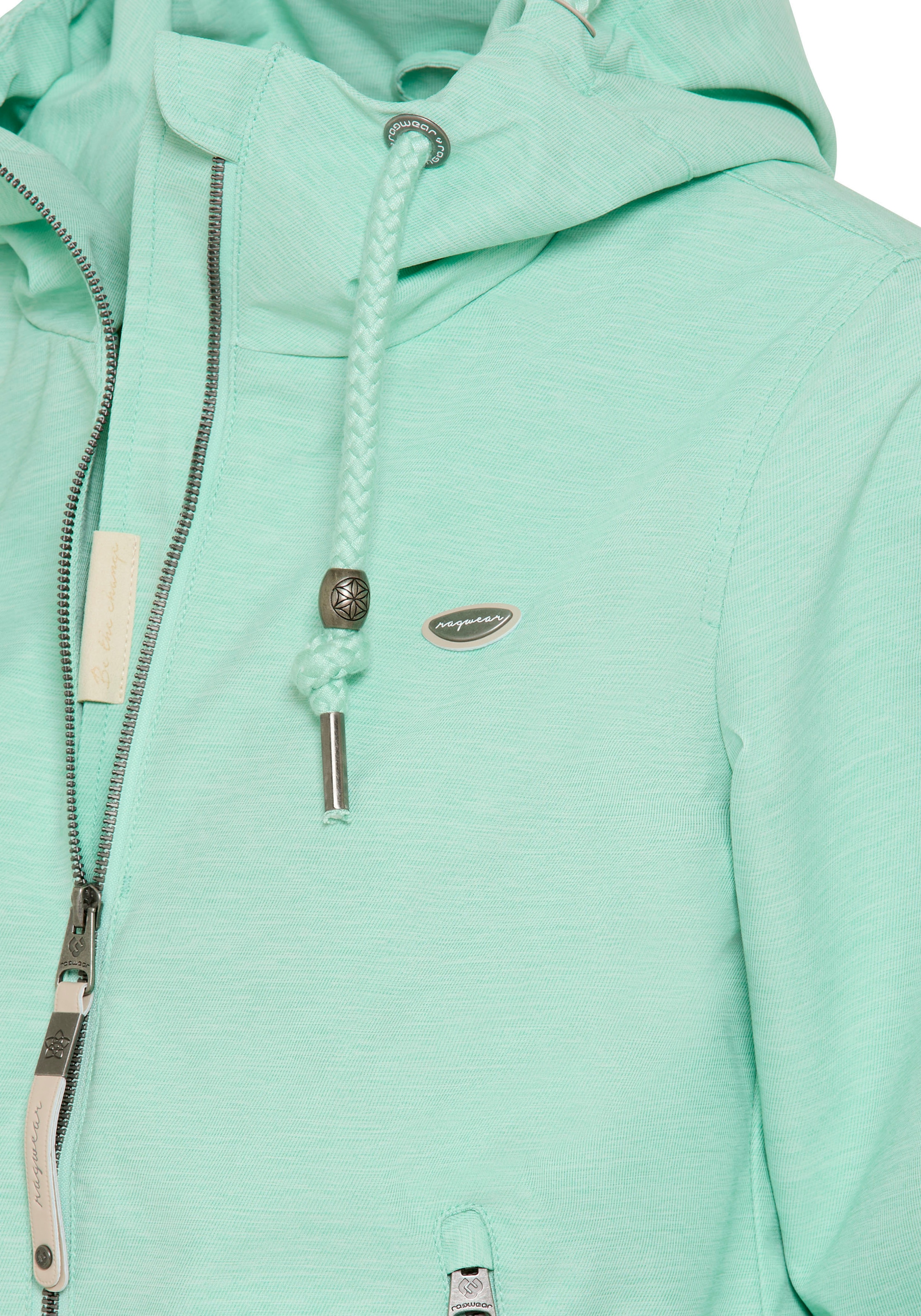 Ragwear Outdoorjacke »NUGGIE O« mit Kapuze hüftlanger Schnitt, hochschliessender Kragen, mit Reissverschluss