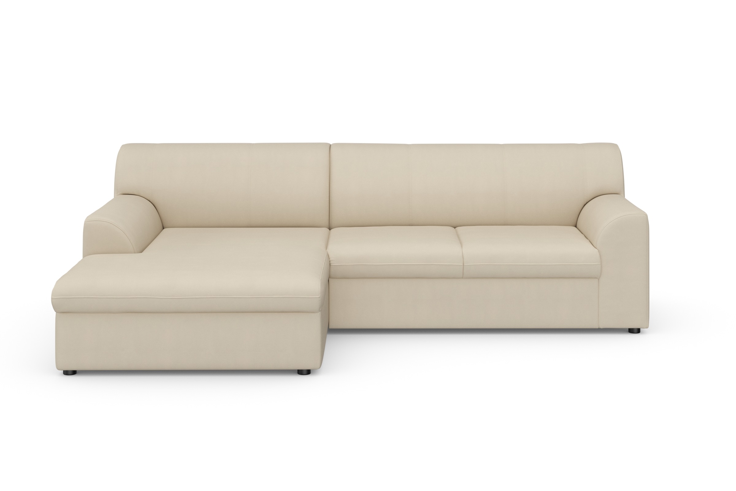 DOMO collection Ecksofa »Topper, elegant und zeitlos, kompaktes Stellmass 245/155cm, L-Form«, mit Recamiere, wahlweise mit Schlaffunktion