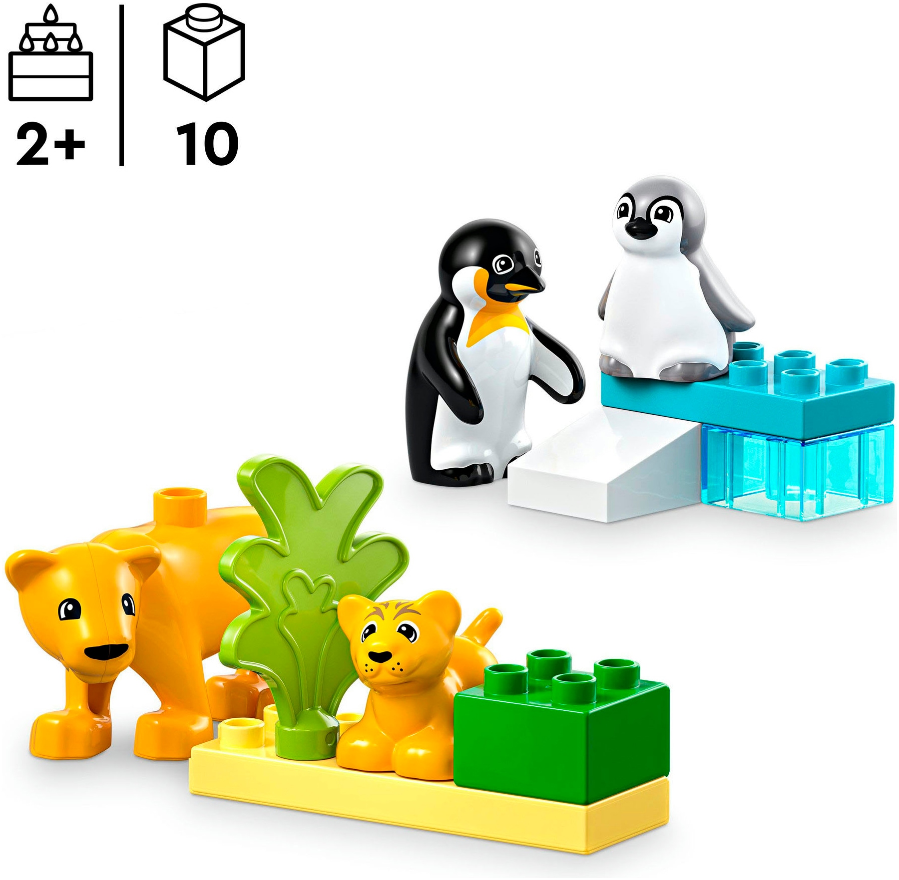 LEGO® Konstruktionsspielsteine »Wildtier-Familien: Pinguine und Löwen (10442), LEGO DUPLO Town« Made in Europe