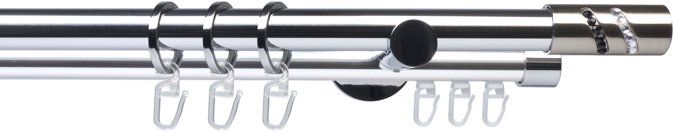 Image of Liedeco Gardinenstange »Fertigstilgarnitur 20 mm Piano Boston«, 2 läufig-läufig, Fixmass, Gardinenstange Komplett bei Ackermann Versand Schweiz