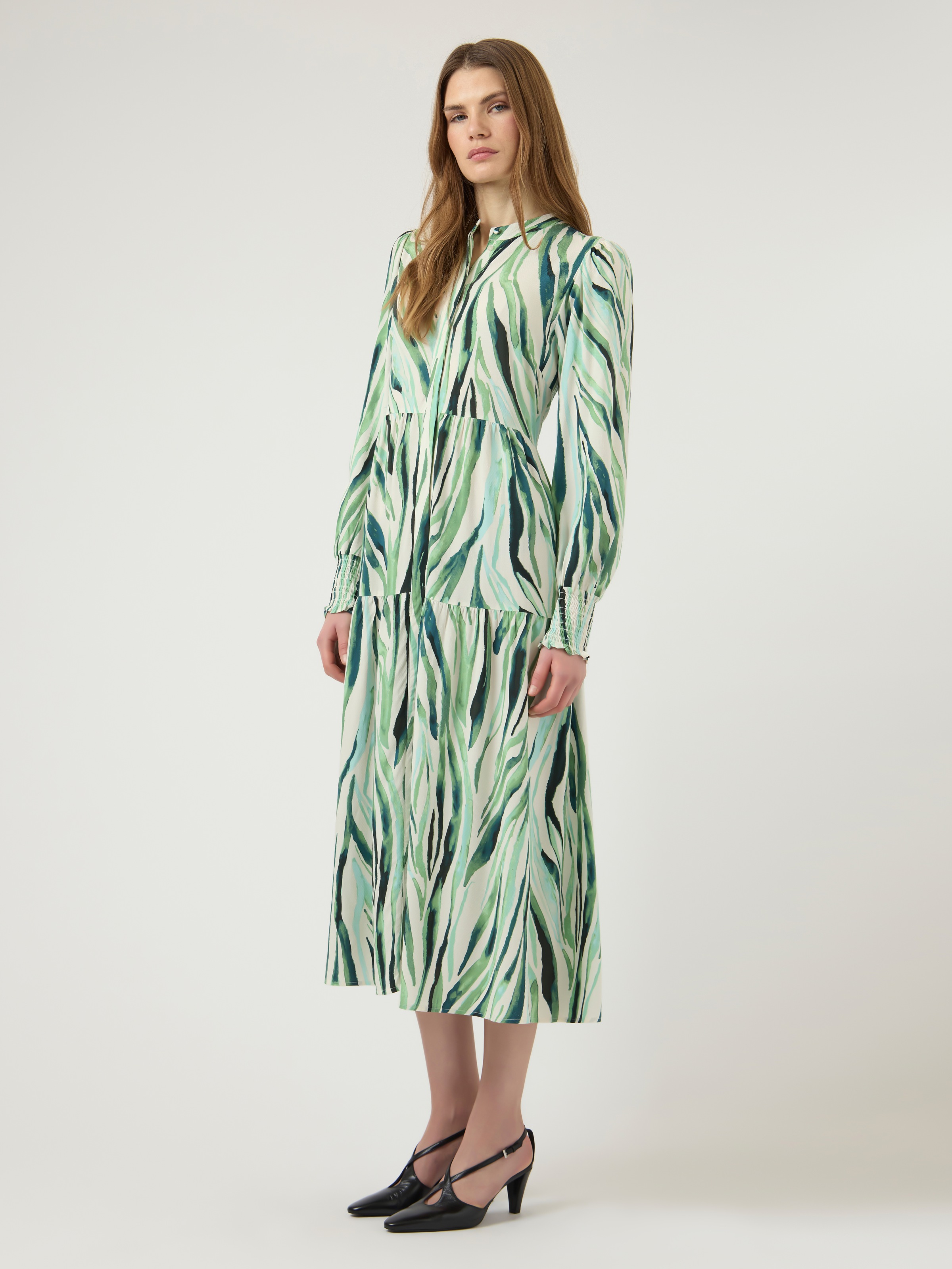 Y.A.S Druckkleid »YASASINA LS LONG SHIRT DRESS S. NOOS« Sommerkleid,