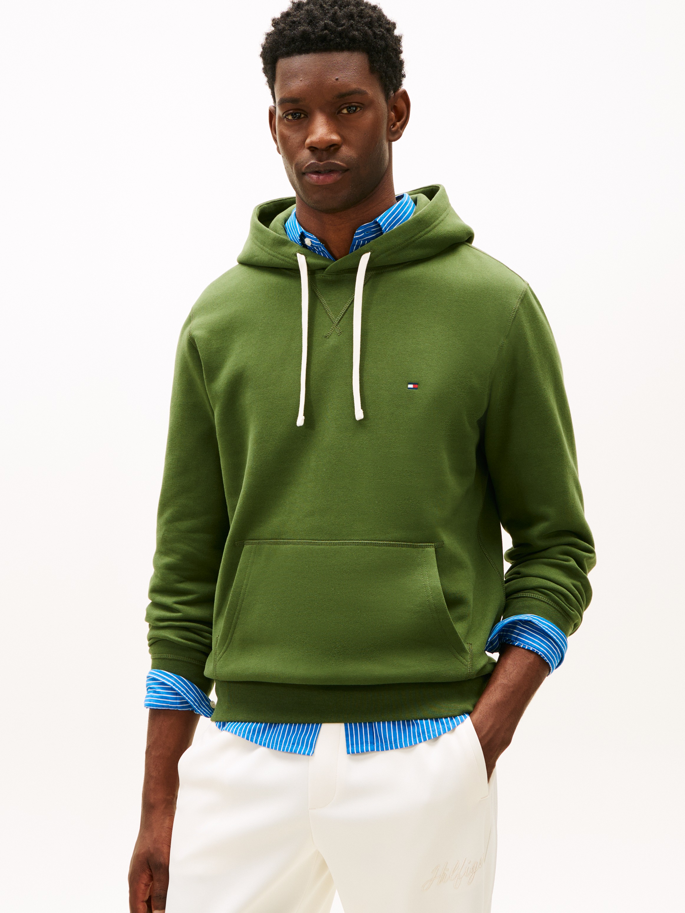 Image of Tommy Hilfiger Hoodie "ESS SEASONAL FLEECE HOODY mit Kapuze und Kängurutasche", unifarben, casual, regular fit, Baumwollmix, Kapuze