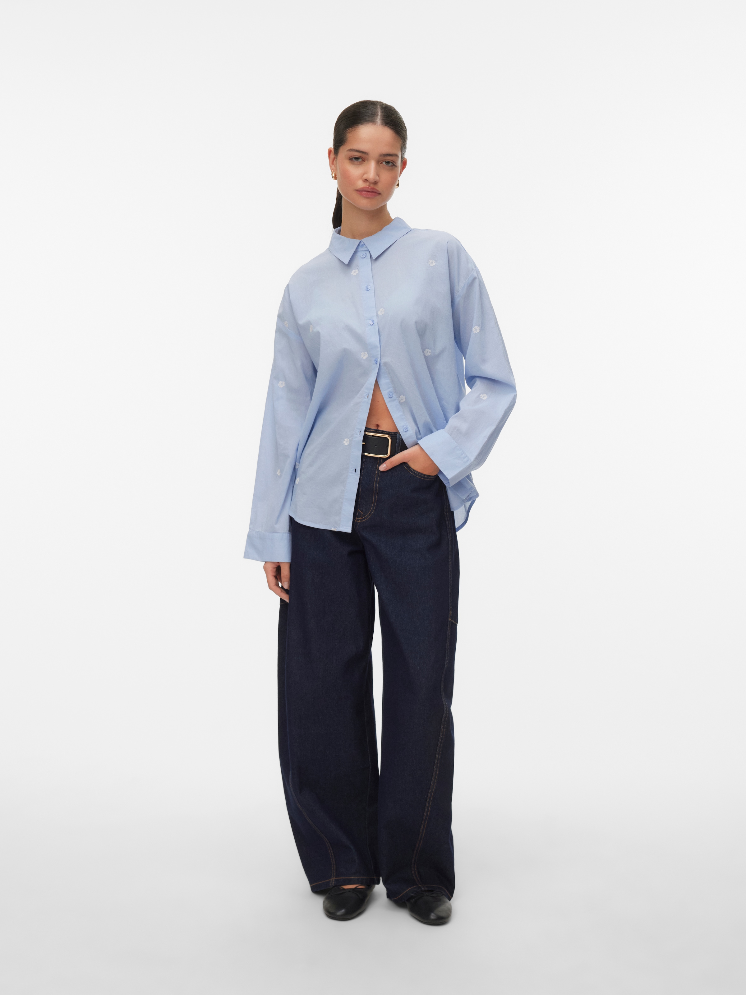 Vero Moda Blouse à manches longues »VMODONA LS SHIRT WVN NOOS« Baumwolle, regular fit