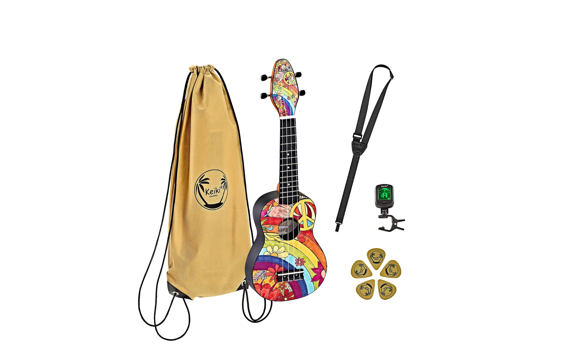  Ukulele »Ortega Guitars Keiki Package K2-68 – Peace '68«