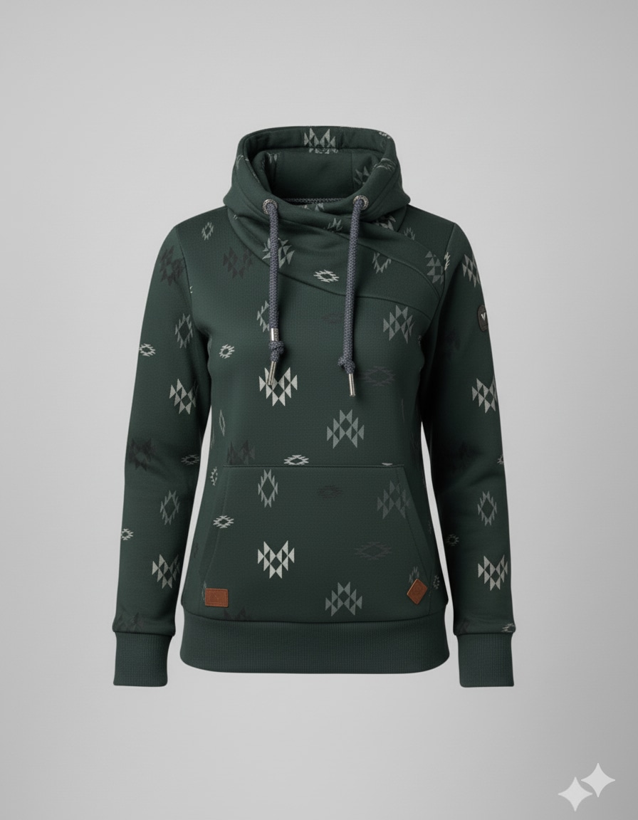 Ragwear Sweat-shirt »NESKA AZTEK O«, avec grand col châle, en coton et polyester, coupe ample
