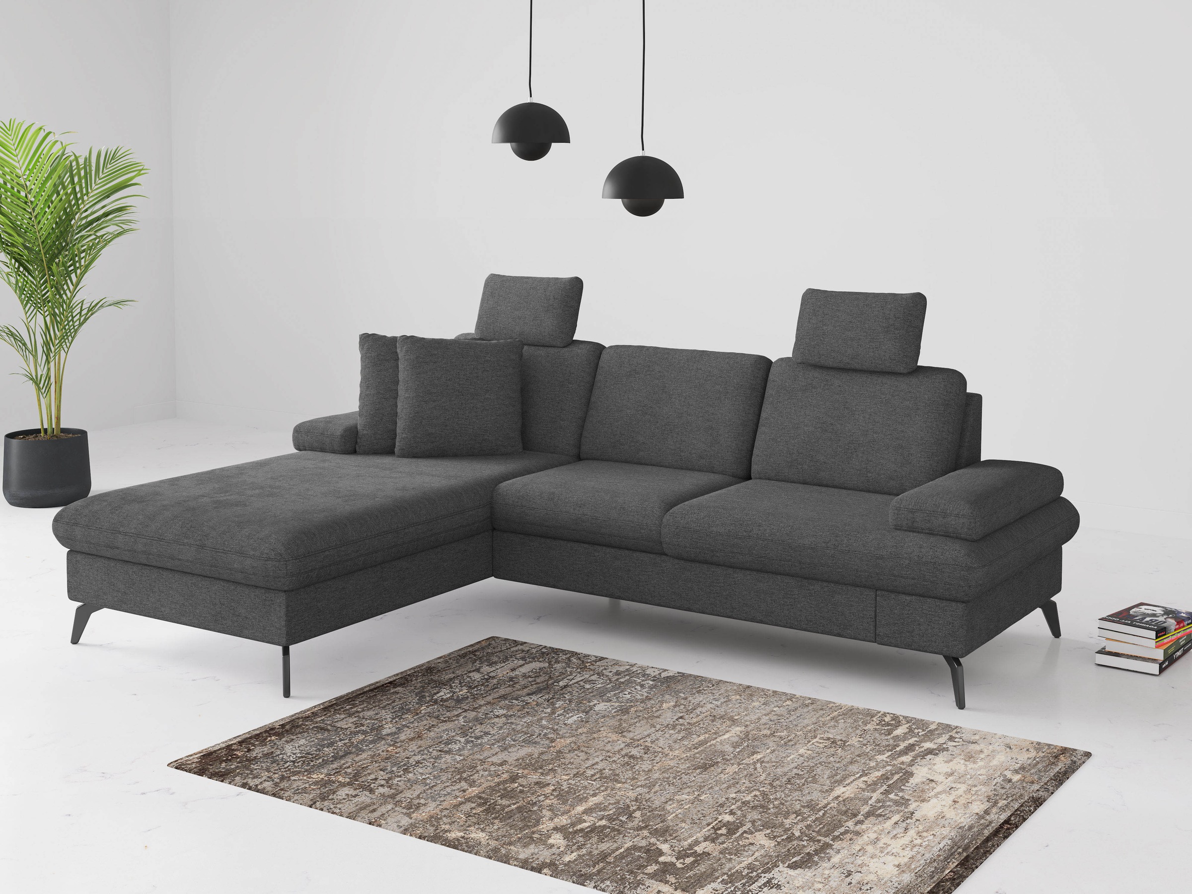 sit&more Ecksofa »Morris Jubi L-Form«, inkl. Armteilfunktion und 1 Zierkissen, wahlweise mit Bettfunktion