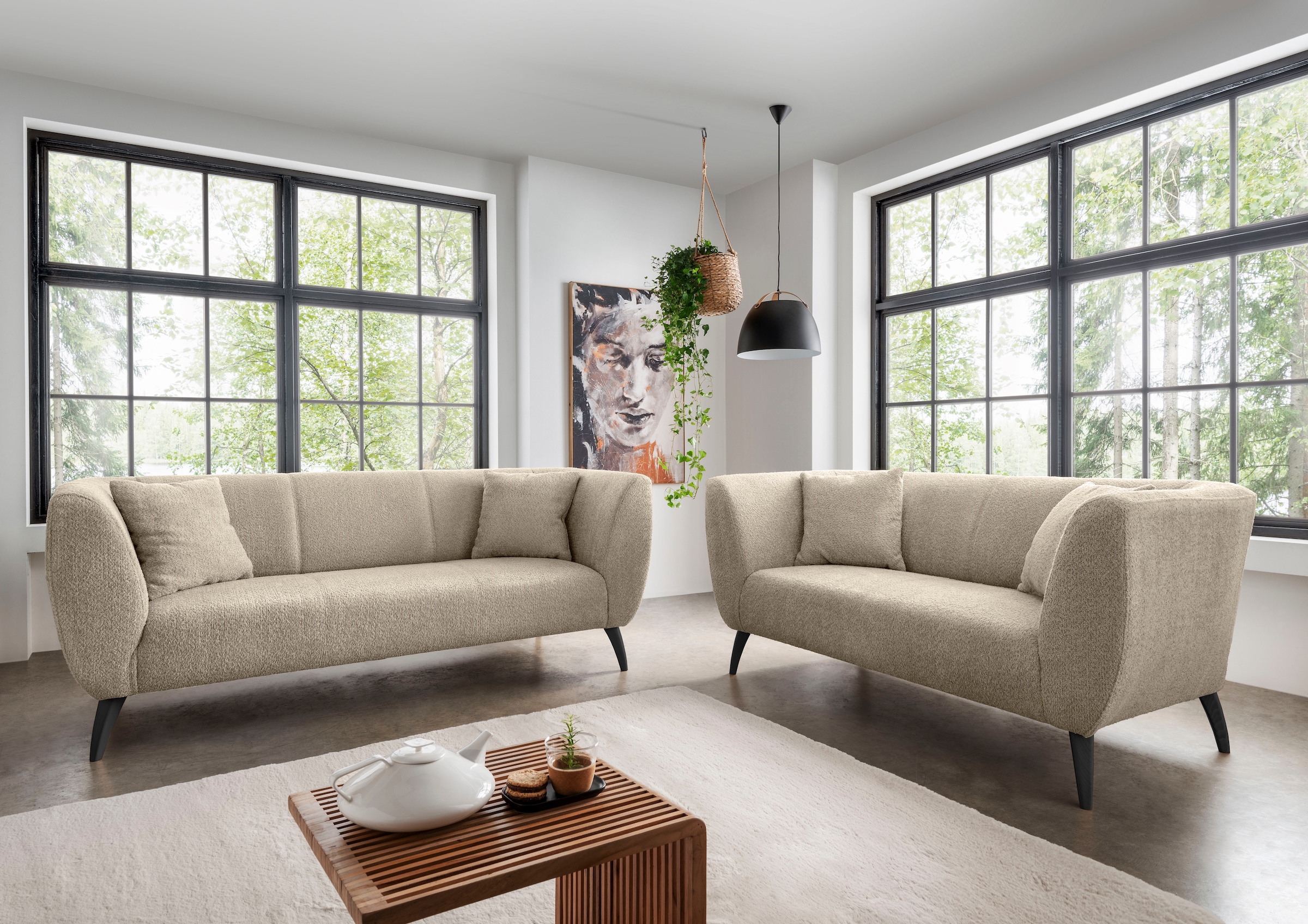 Image of Home affaire Polstergarnitur "Colori modern und bequem, schmale Armlehnen, tolle Detailverarbeitung" Set, 3-Sitzer und 2-Sitzer, 2 Stk. tlg. auch als Loveseat erhältlich