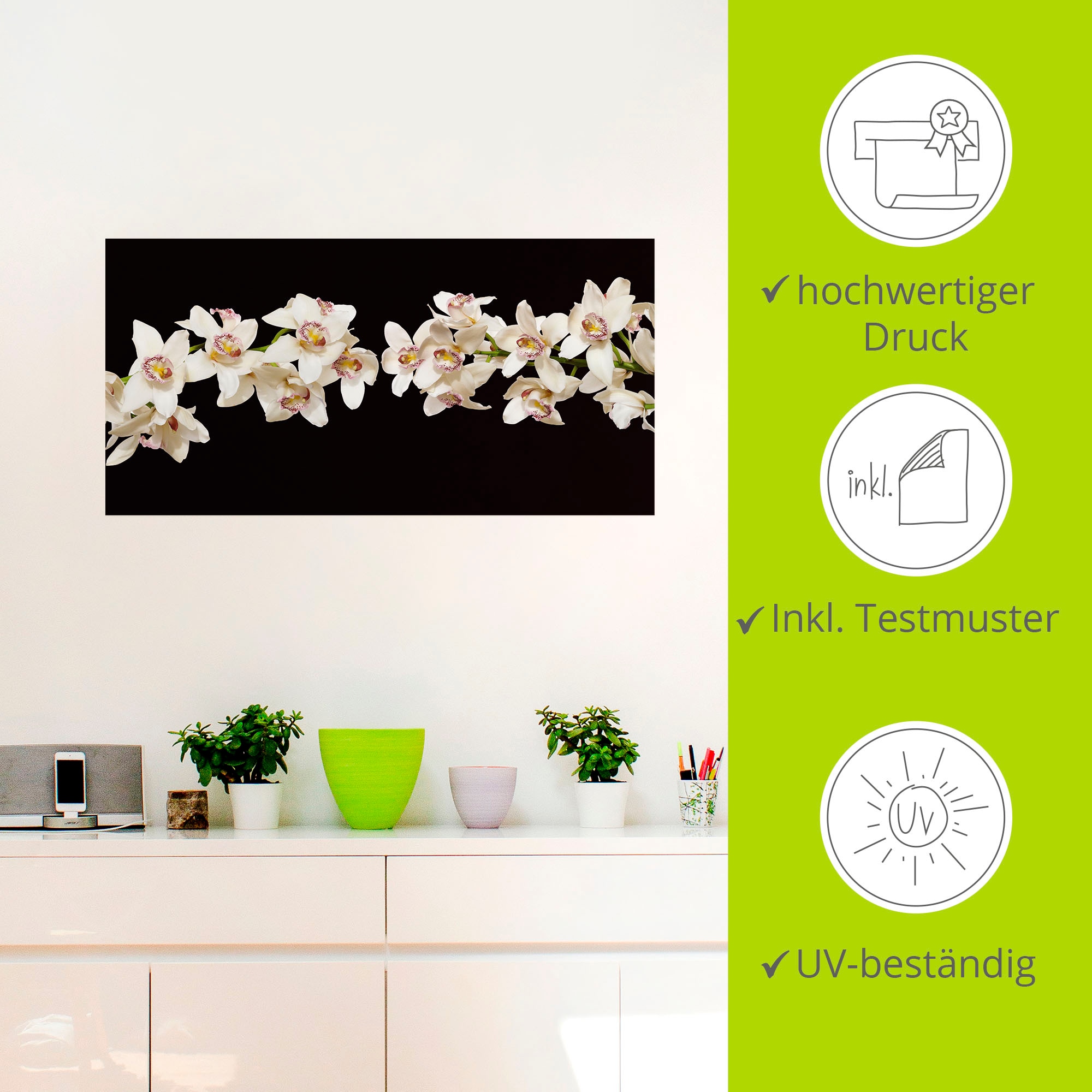 Artland Wandfolie »Weisse Orchideen«, Blumen, (1 St.), selbstklebend