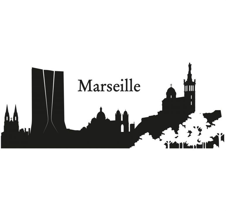 Image of Wall-Art Wandtattoo »XXL Stadt Skyline Marseille 120cm«, (1 St.) bei Ackermann Versand Schweiz