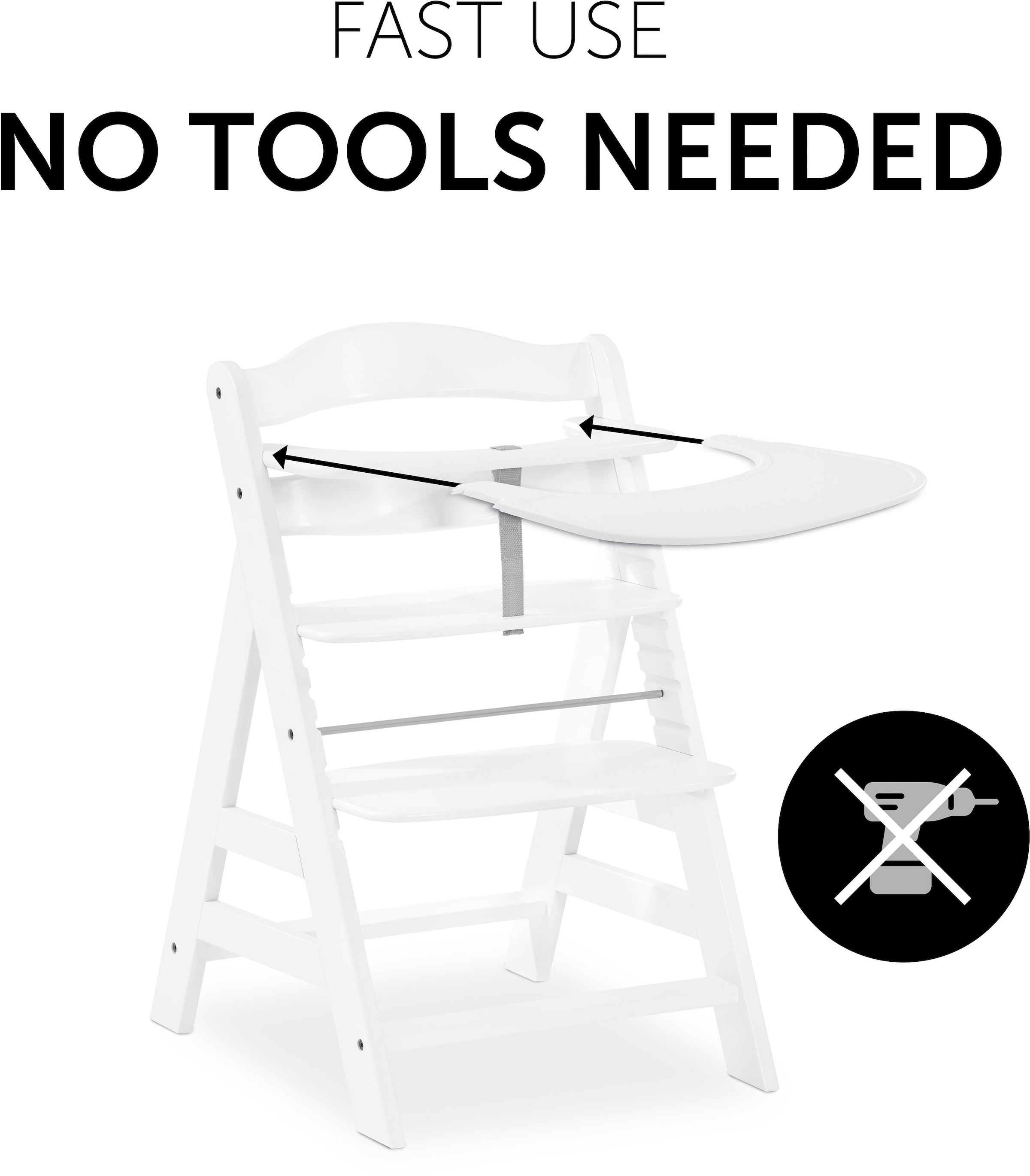 Hauck Plateau de chaise haute »Alpha Click Tray, weiss« für Hauck Hochstuhl Alpha+