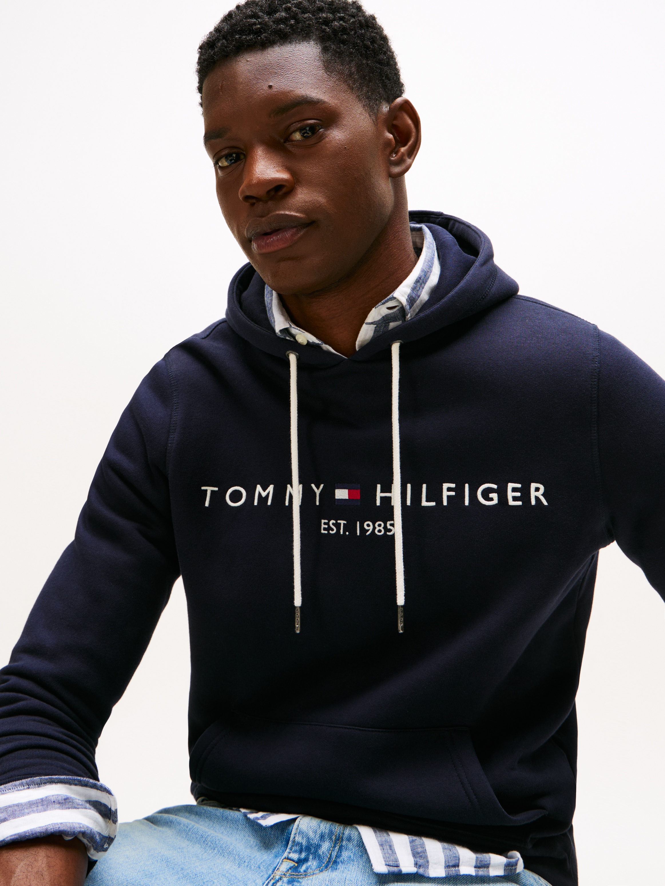 Tommy Hilfiger Sweat à capuche »TOMMY LOGO HOODY«, mélange coton

