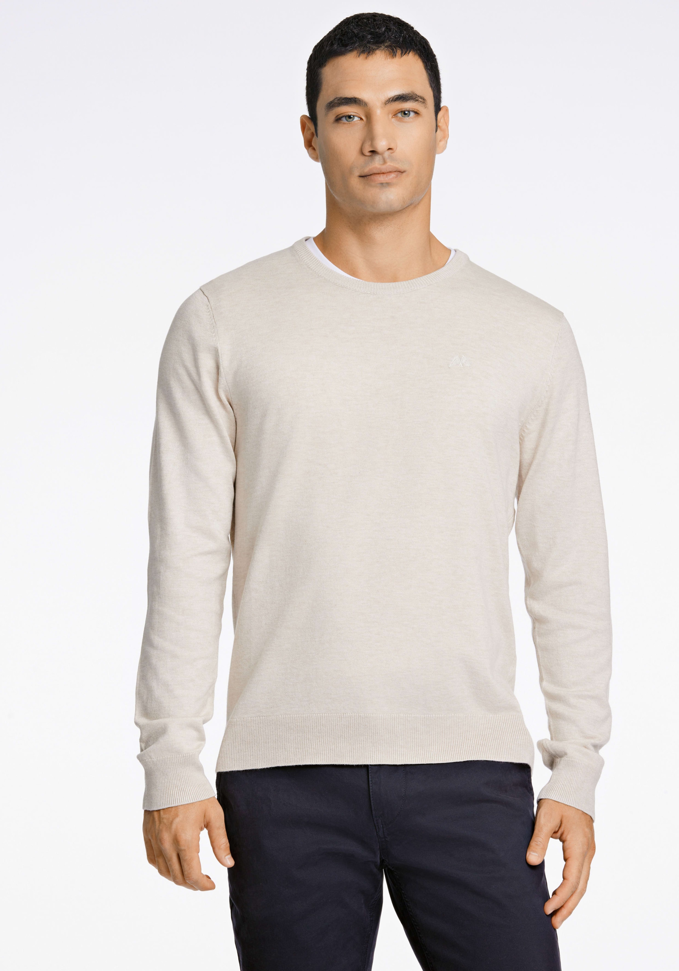 Image of LINDBERGH Strickpullover mit Logo-Stickerei
