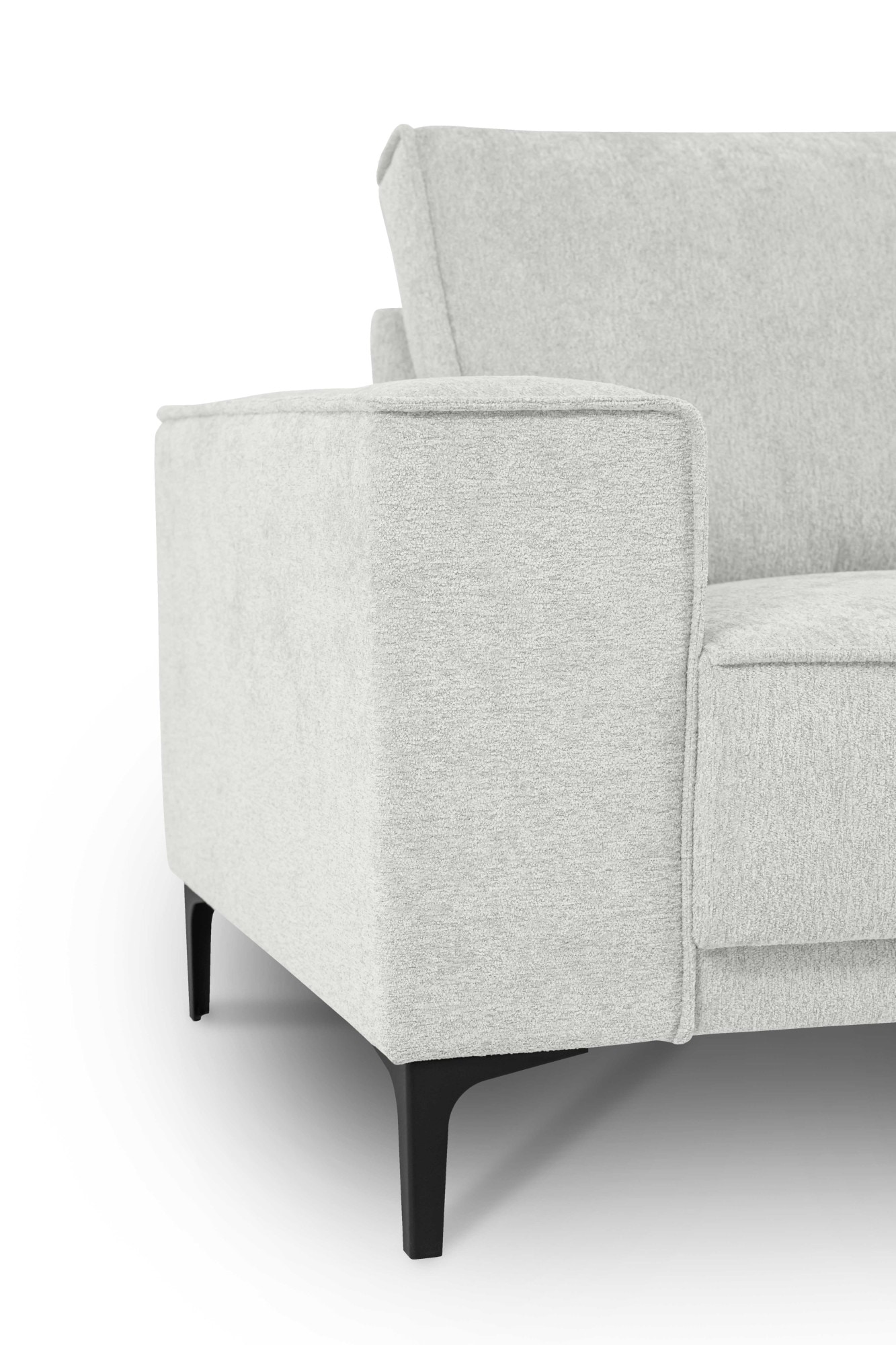 Places of Style 2-Sitzer »Kompaktsofa Oland, Struktur, Flachgewebe, Luxus-Microfaser, Boucle«, 164 cm, Wellenunterfederung, Skandi-Design, Metallfüsse