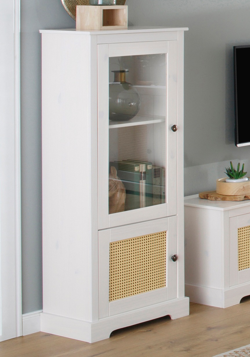 Image of GOODproduct Vitrine "Linda" aus massivem Kiefernholz, mit schönen Metallgriffen