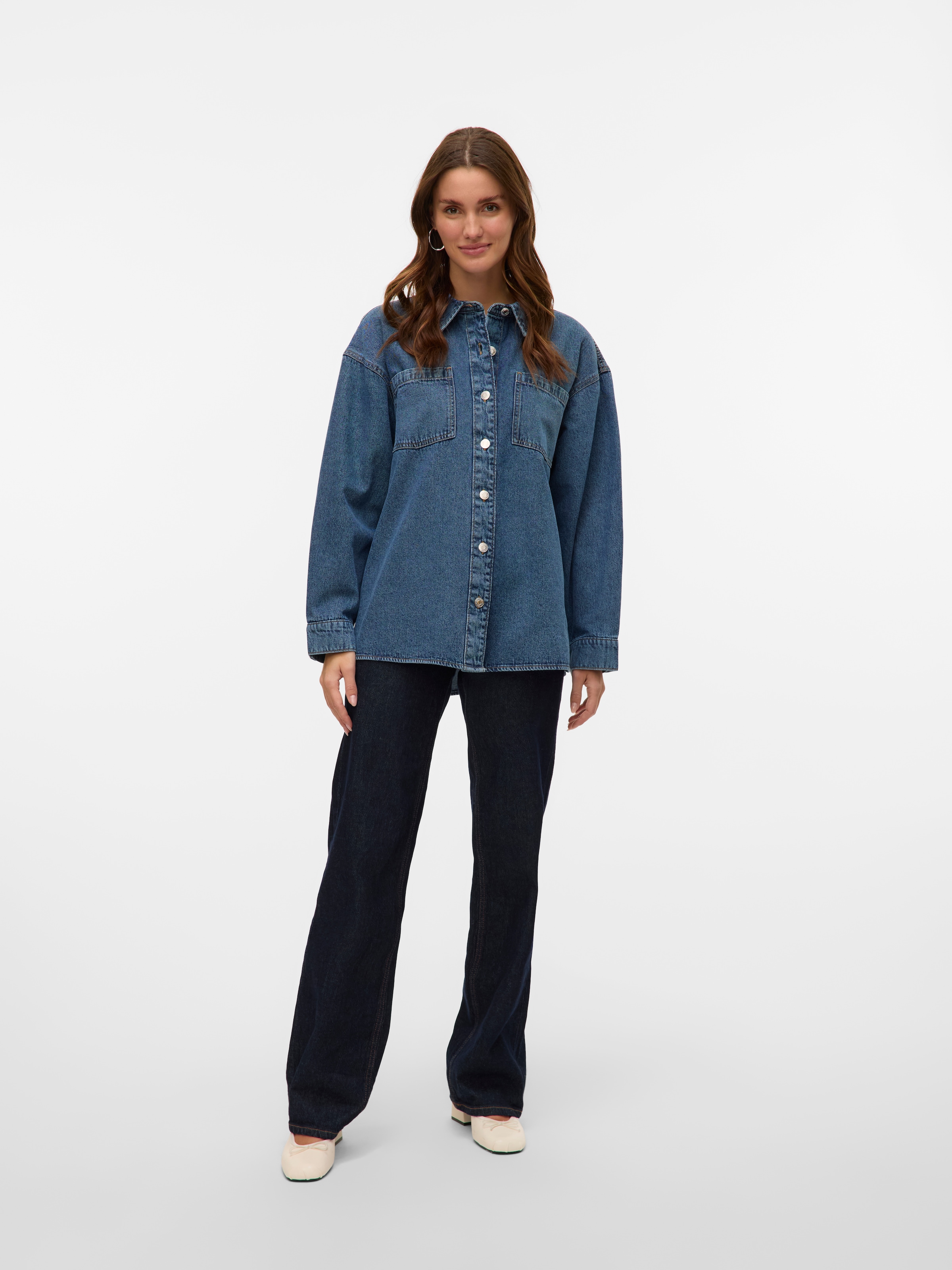 Vero Moda Jeansbluse »VMJENNIE LS OVERSIZE DENIM SHIRT GA NOOS«