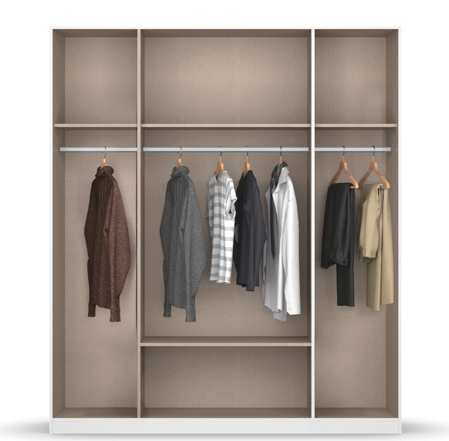 rauch Kleiderschrank »Schrank Garderobe Mehrzweckschrank Schlafzimmer Mietswohnung BARI« mit Schubasten mittig, moderner Griff in Graumetallic MADE IN GERMANY
