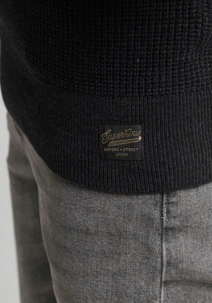Superdry Pull en tricot »TEXTURED CREW KNIT JUMPER« mit strukturiertem Waffelstrickmuster