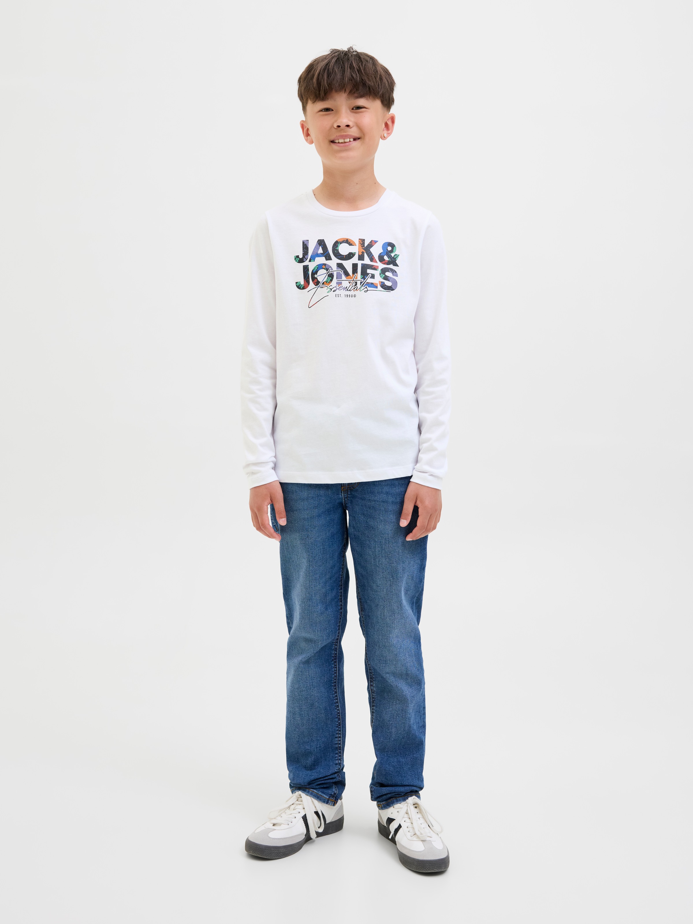 Jack & Jones Junior Langarmshirt »JJGEPLAS TEE LS CREW NECK JNR«