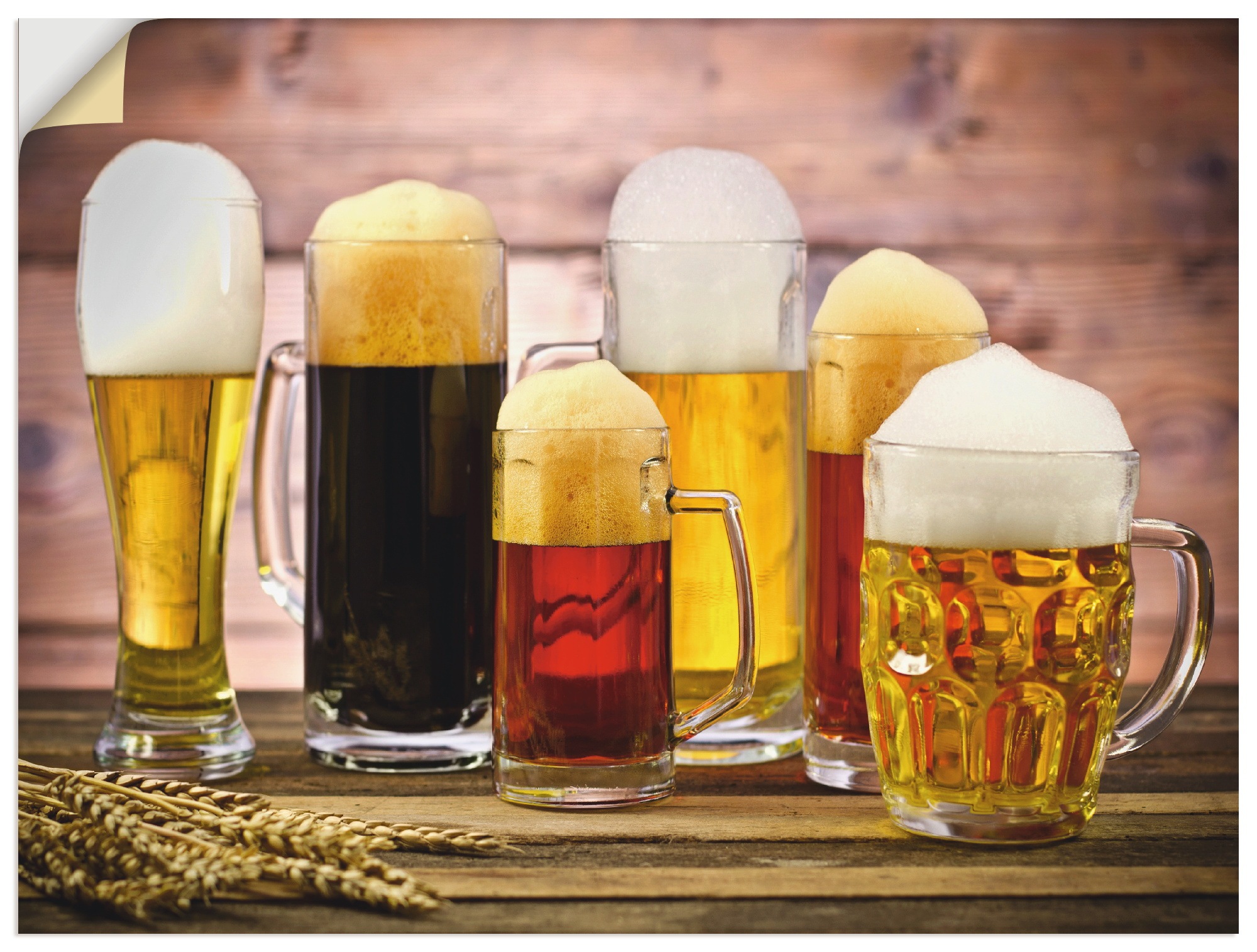 Image of Artland Wandbild »Biervielfalt«, Getränke, (1 St.), in vielen Grössen & Produktarten - Alubild / Outdoorbild für den Aussenbereich, Leinwandbild, Poster, Wandaufkleber / Wandtattoo auch für Badezimmer geeignet bei Ackermann Versand Schweiz