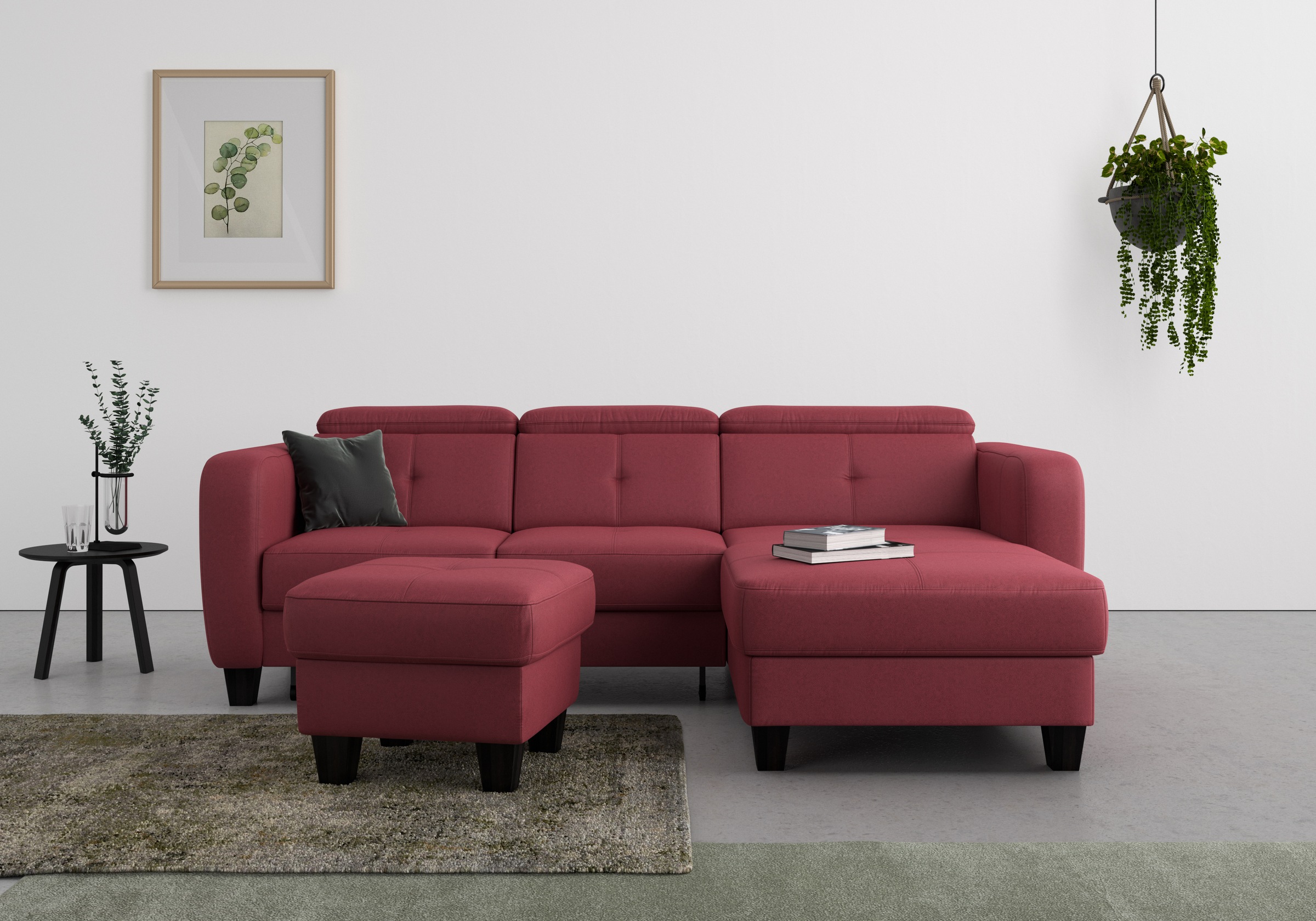 sit&more Ecksofa »Belluci L-Form«, inklusive Federkern, wahlweise mit Bettfunktion und Bettkasten