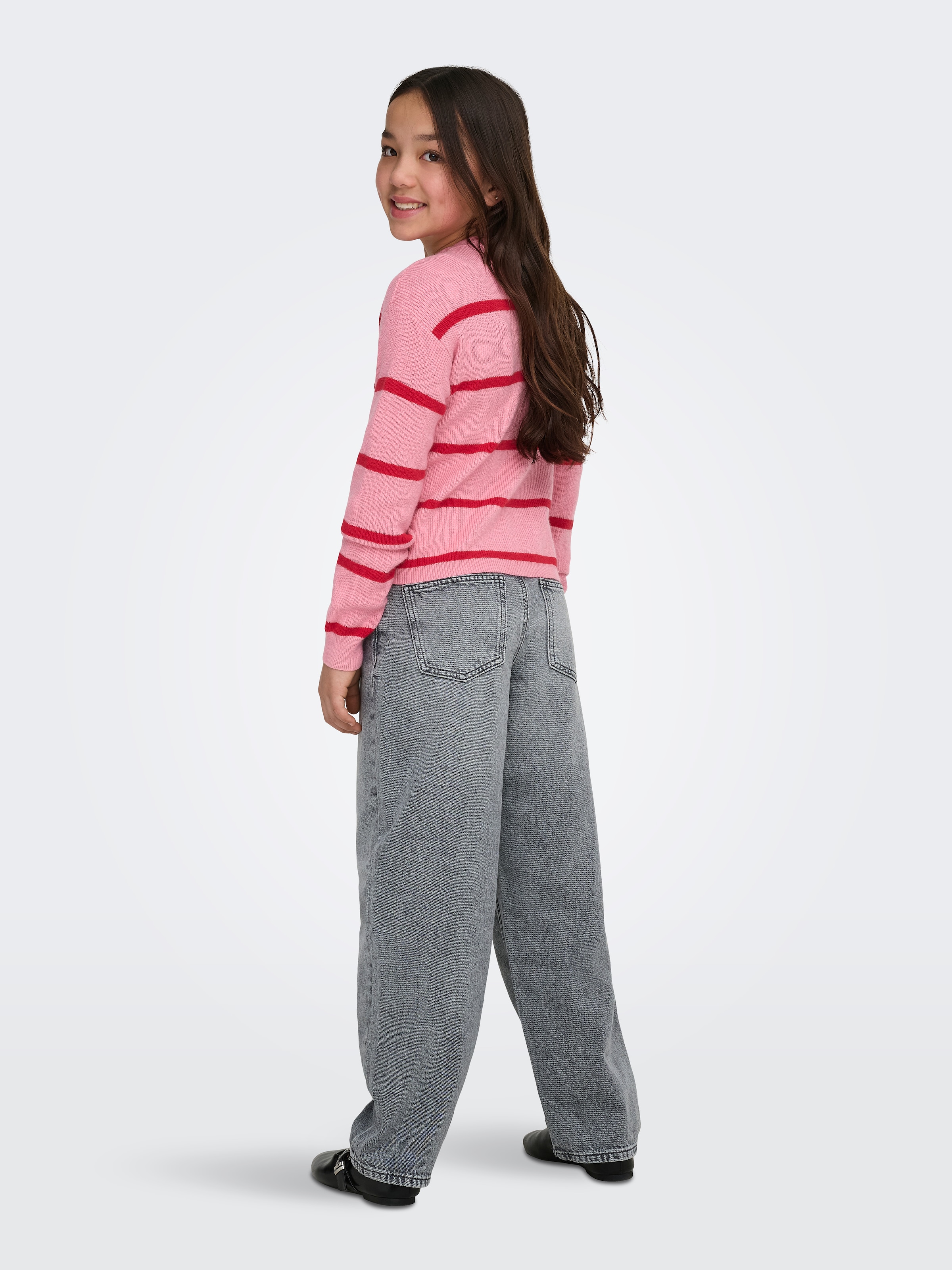 KIDS ONLY Strickpullover »KOGFRANCA SHORT L/S STRIPE KNT NOOS« Viskosemischung, loose fit