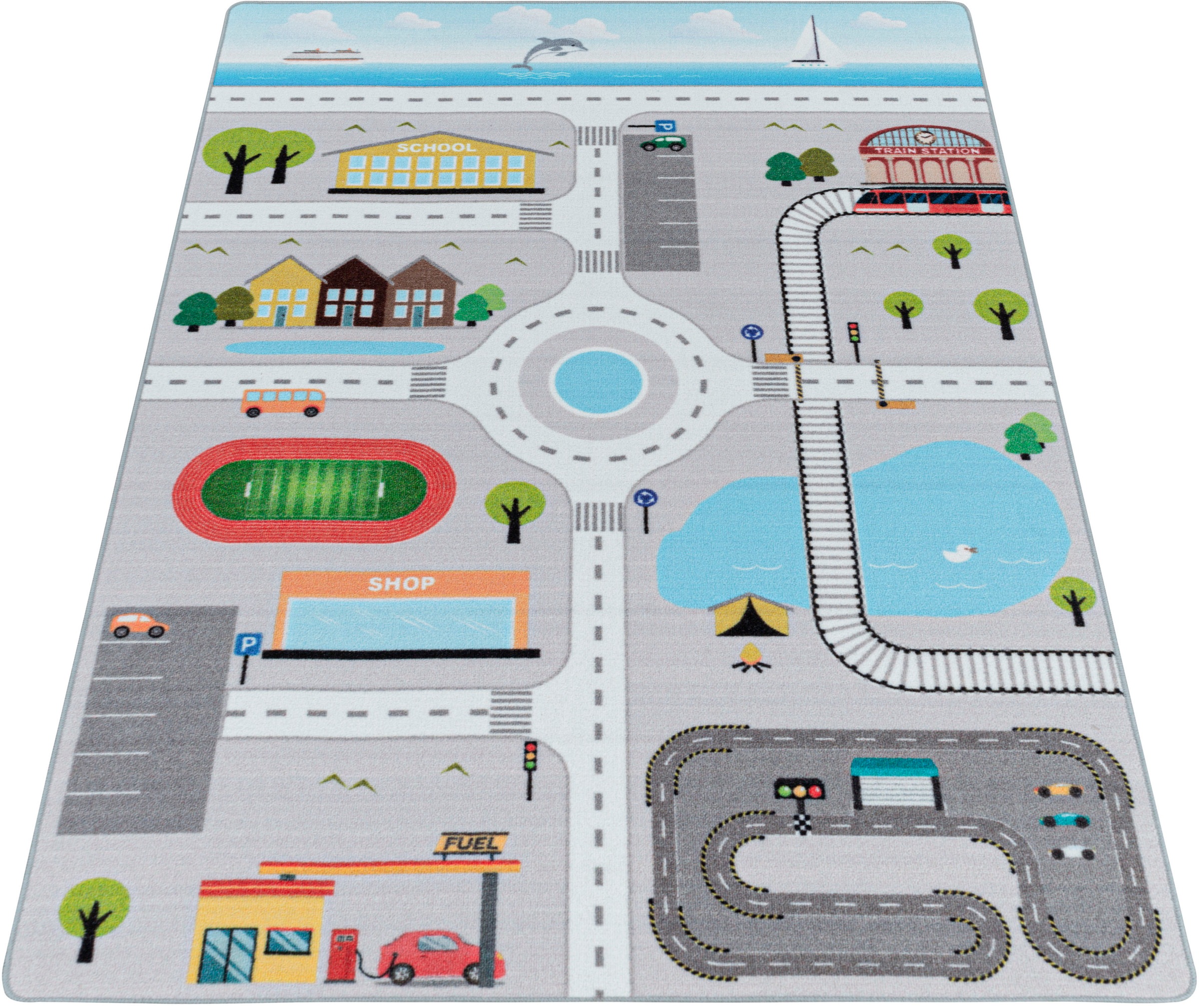 Image of Ayyildiz Teppiche Kinderteppich »PLAY«, rechteckig, 6 mm Höhe, robuster Kurflor, Strassen Spiel Teppich, Kinderzimmer bei Ackermann Versand Schweiz