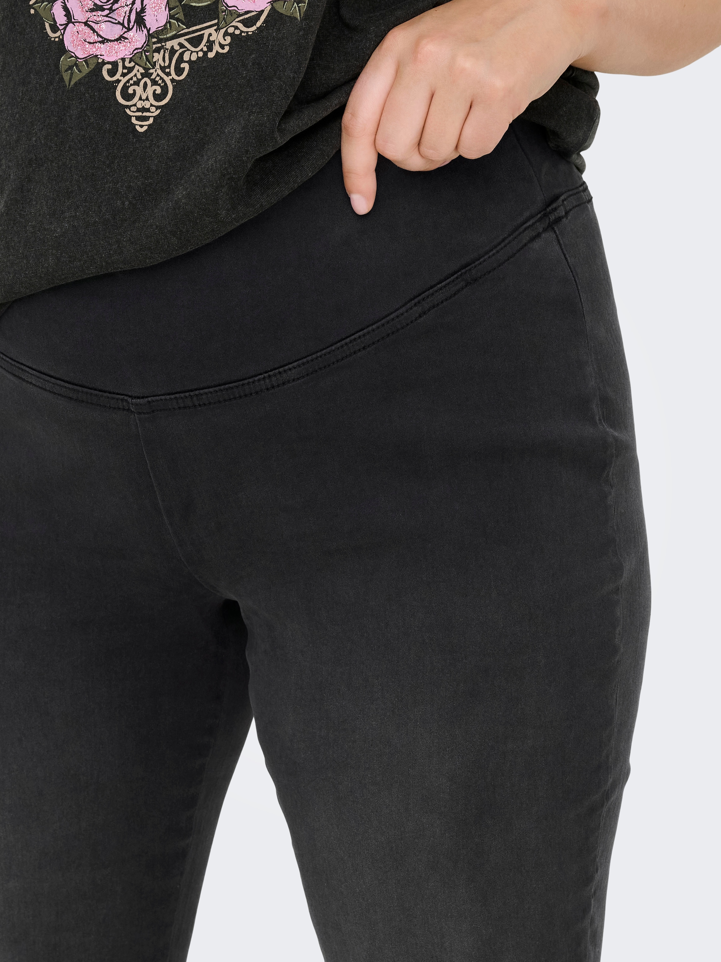 ONLY CARMAKOMA Jeansleggings »CARROYAL MID WAIST FLARED LEGGING«