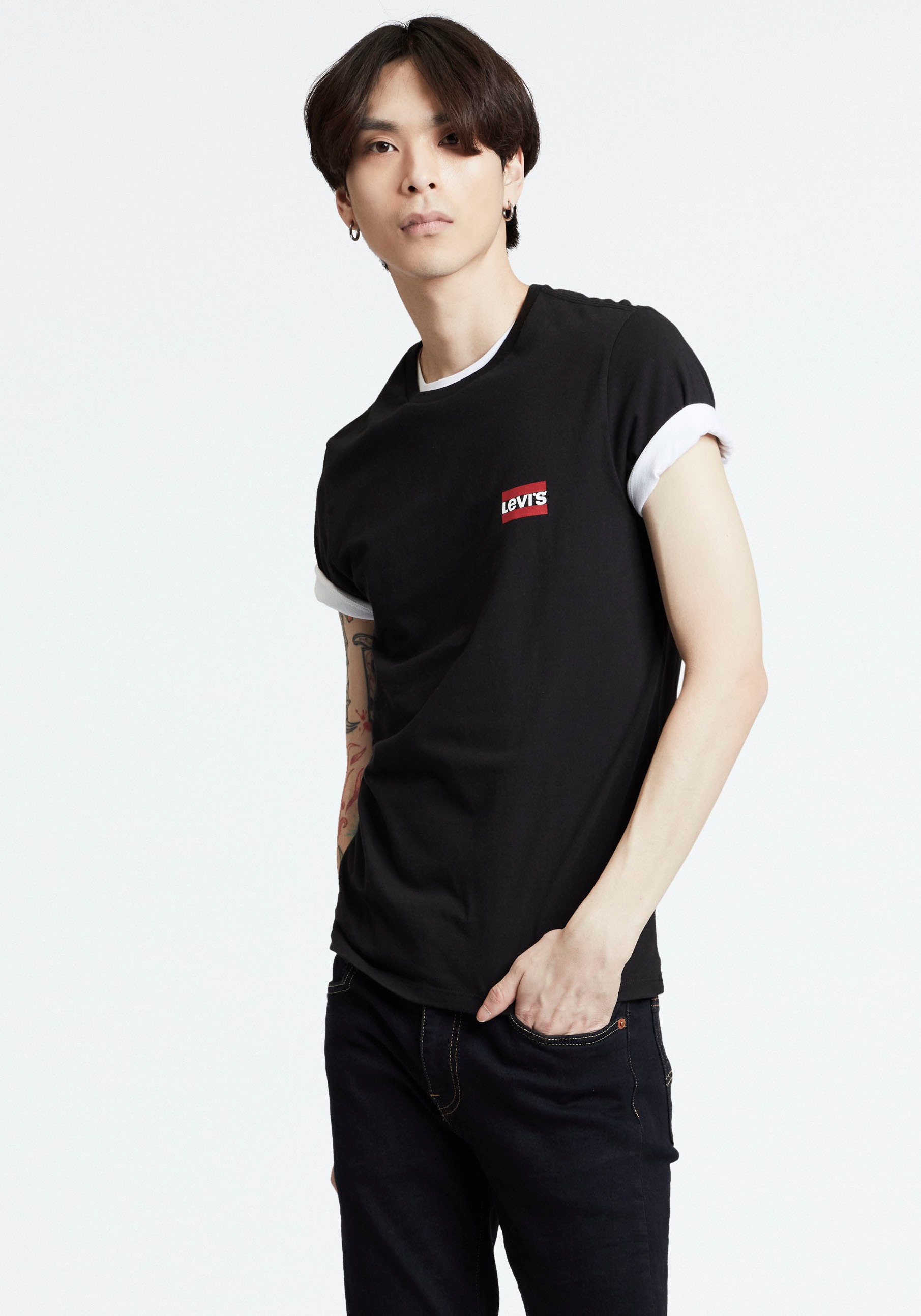 Image of Levi's® T-Shirt, (2 tlg., 2er-Pack), mit kleinem Logoprint bei Ackermann Versand Schweiz