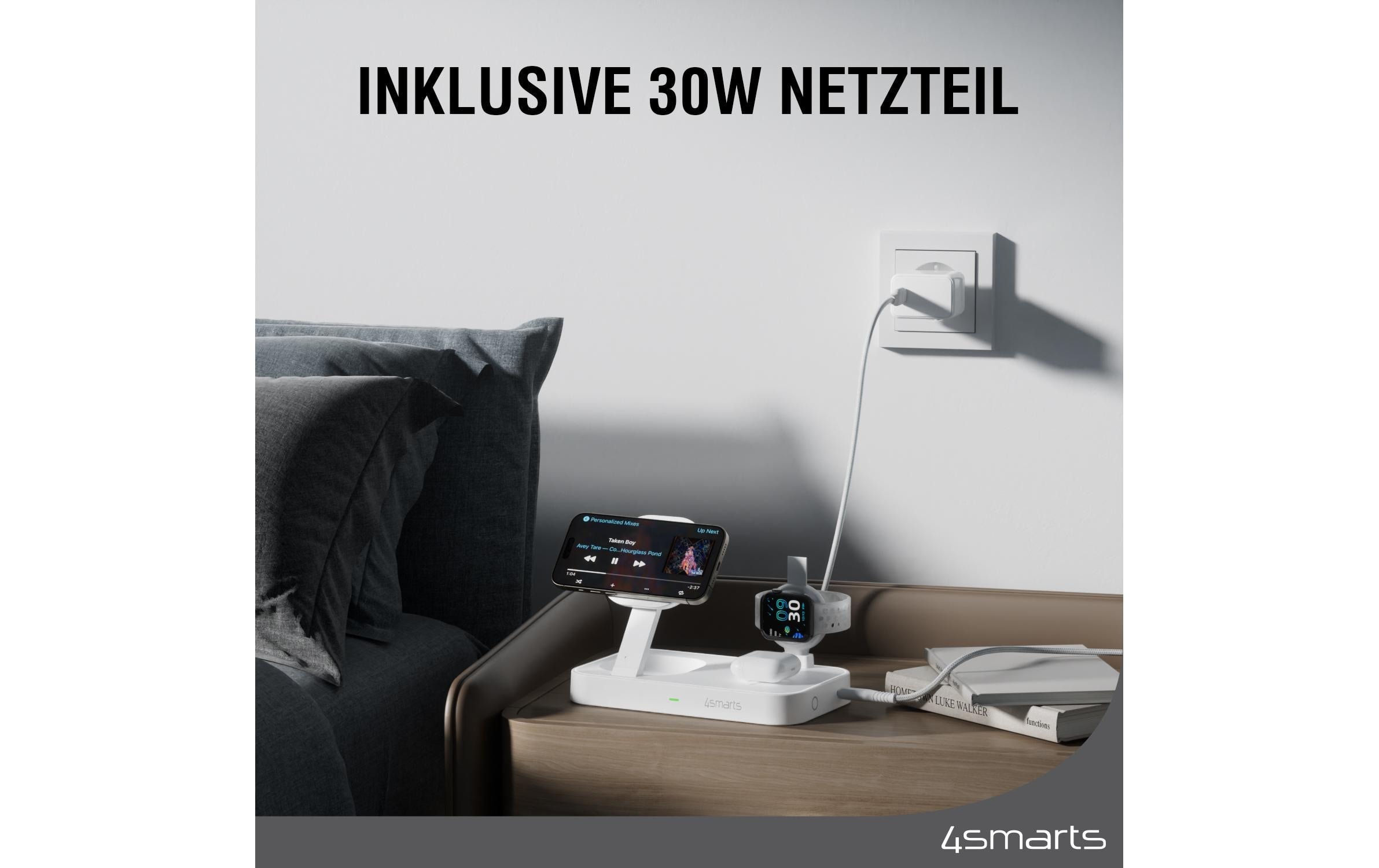 4smarts USB-Ladegerät »Qi2 Weiss«