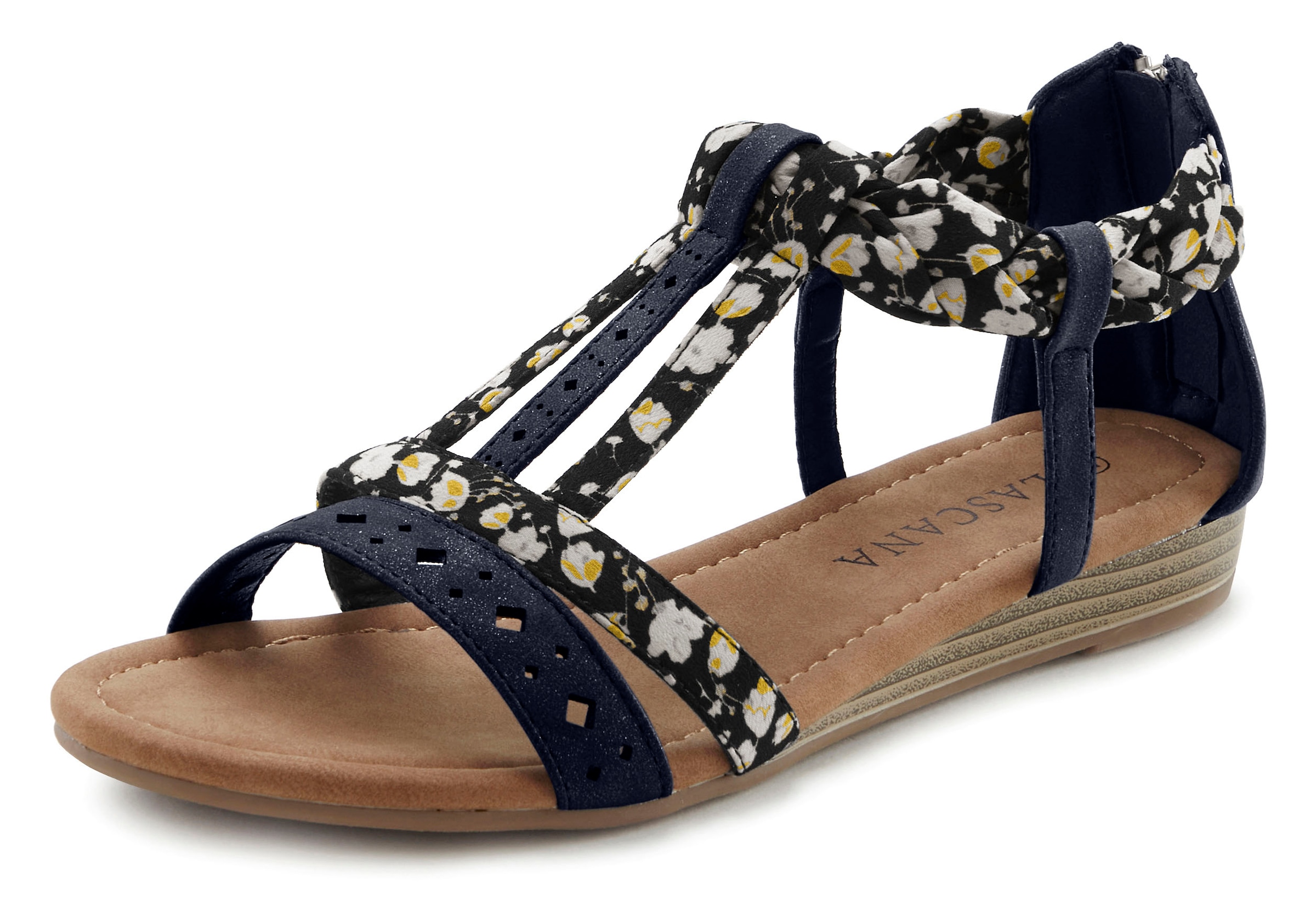 LASCANA Sandale, Sandalette, Sommerschuh mit Riemchen im Festival-Look VEGAN