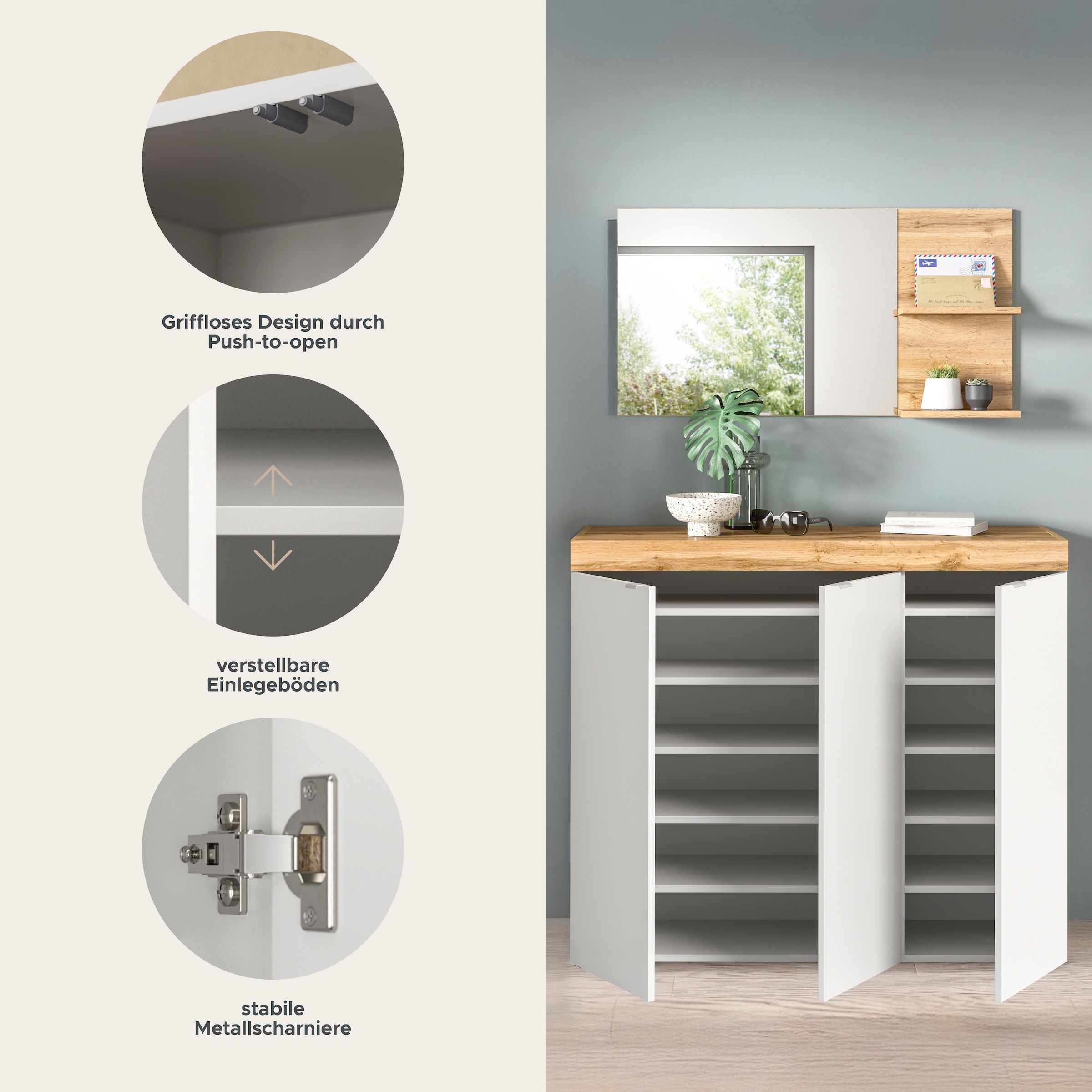 GOODproduct Garderoben-Set »MAMBO II, 2-teilig, hängend oder stehend montierbar« 2 Stk. tlg.