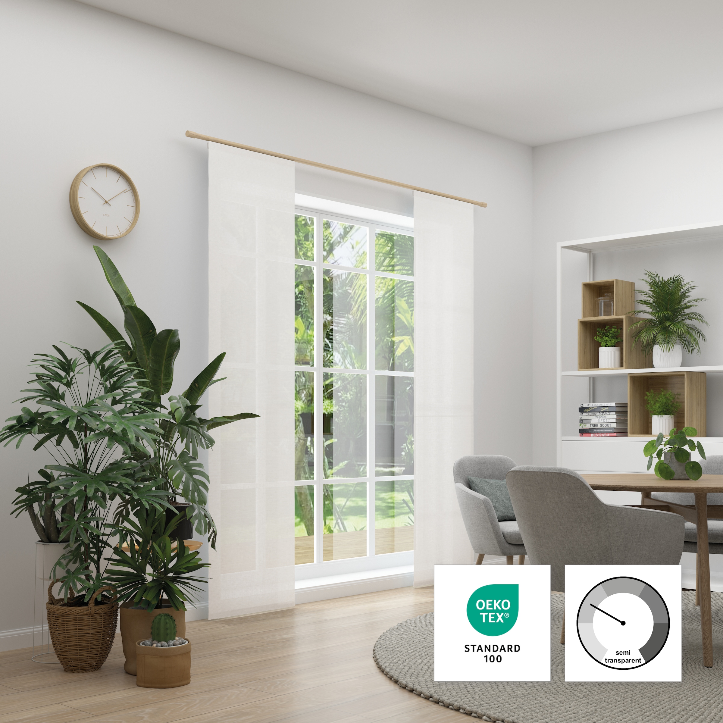 Neutex for you! Rideau coulissant »Biella« Support de panneau 1 cuis tlg. HxB: 245x60