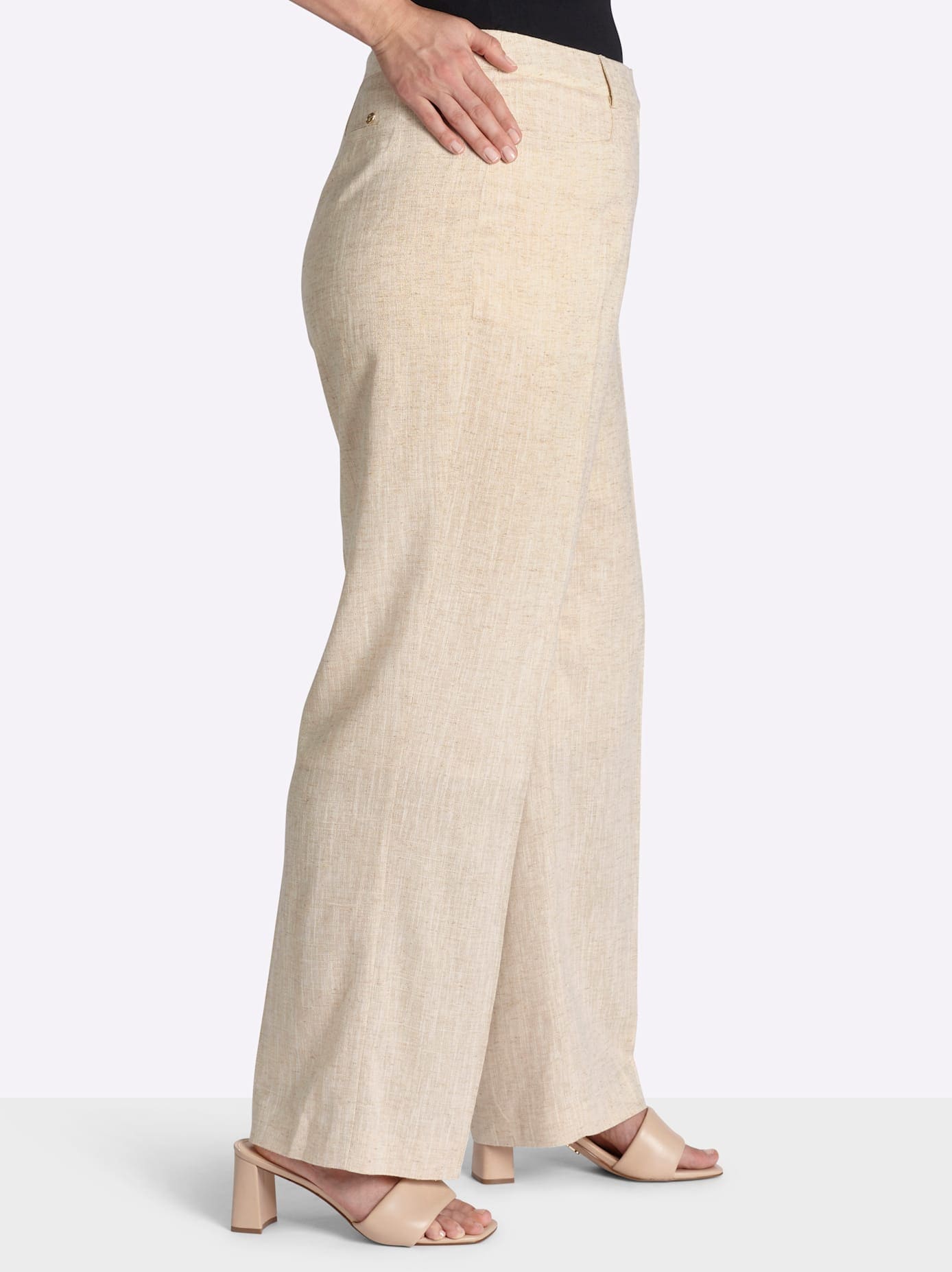 Sheego Pantalon en lin