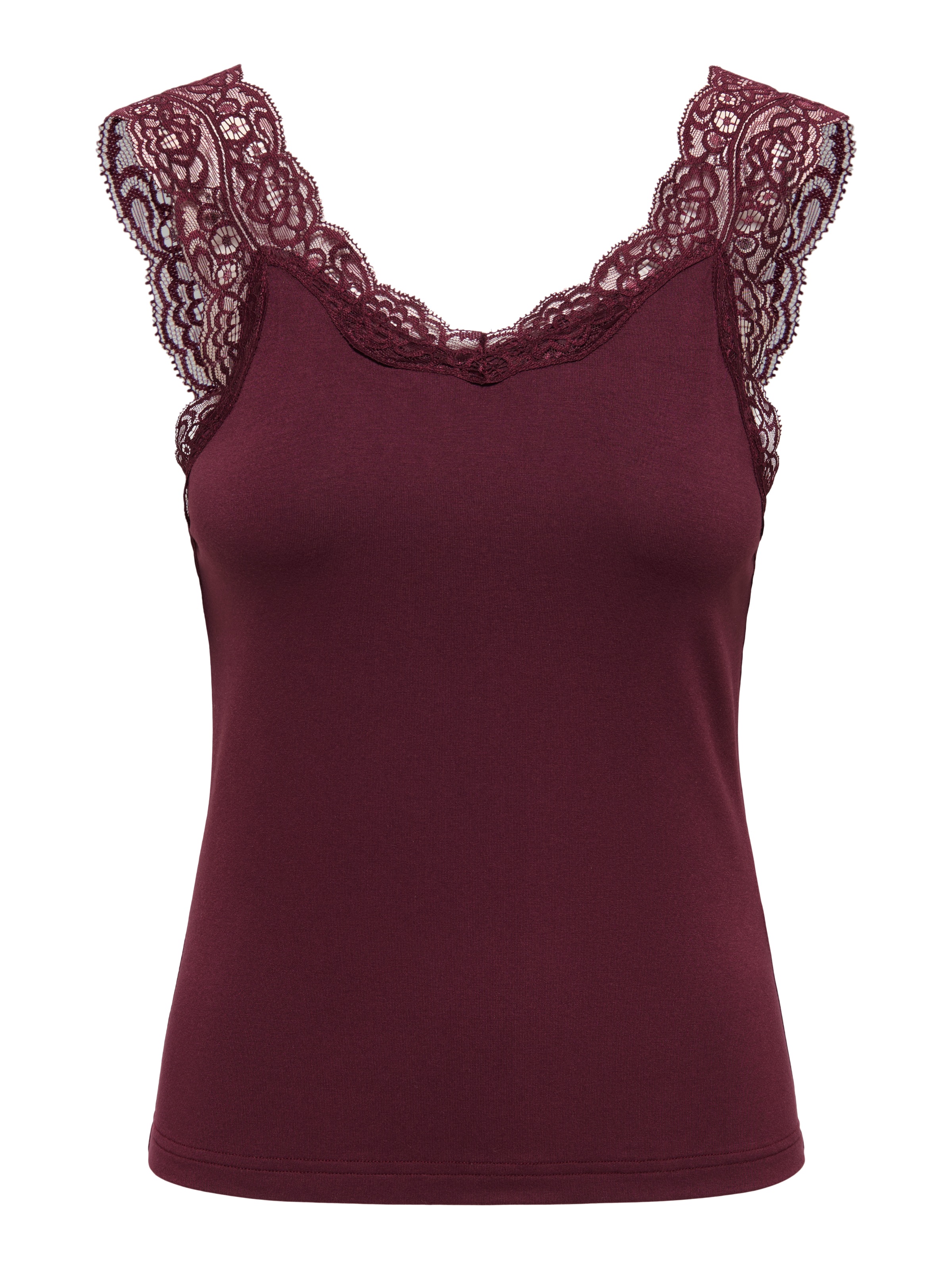 ONLY Spitzentop »ONLLUNI TANK TOP WITH LACE DETAIL CS JRS« Viskosemischung, regular fit