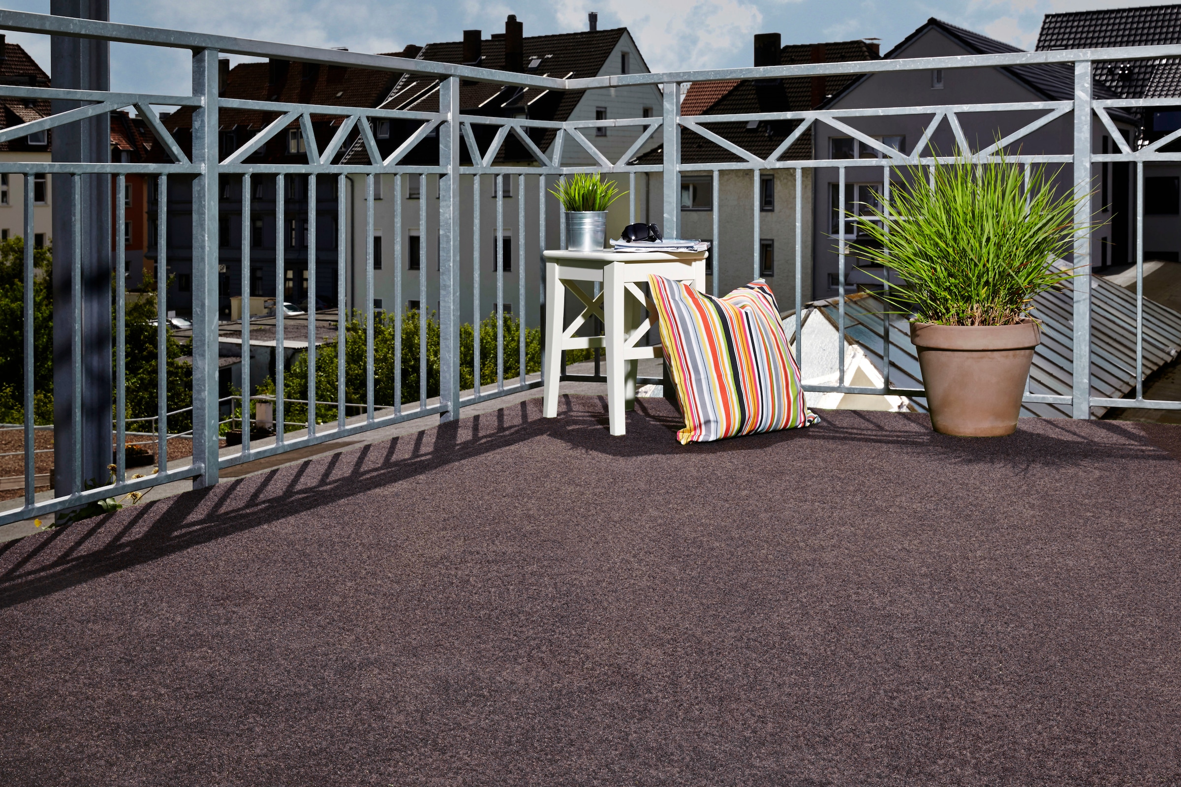 Andiamo Kunstrasen »Komfort Qualität, Made in Belgium«, rechteckig, 7 mm Höhe, aus Nadelfilz, mit Noppen, für Balkon & Terrasse