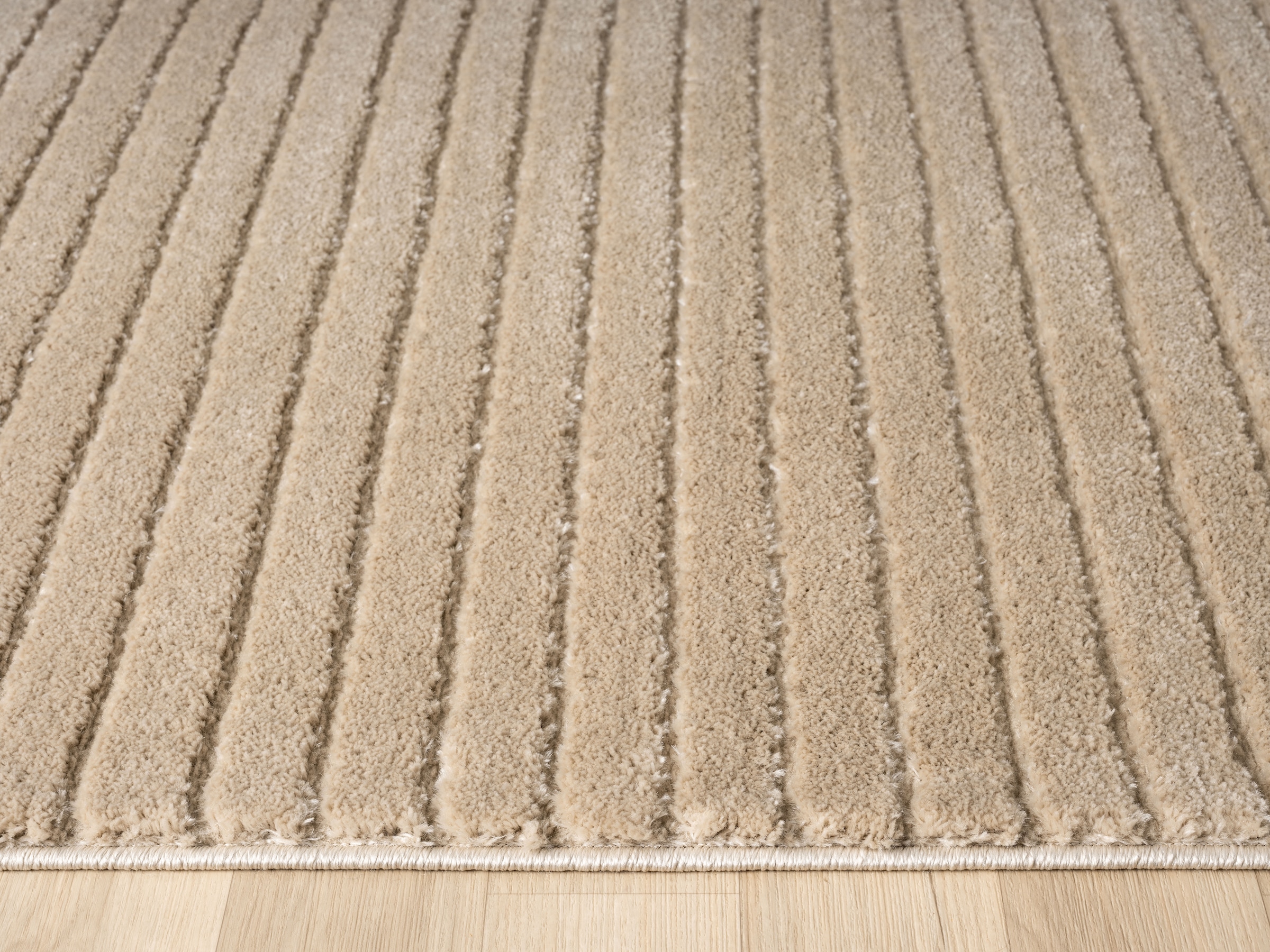 LeGer Home by Lena Gercke Teppich »Selma«, rechteckig, 19 mm Höhe, Hoch-Tief-Struktur, Streifen Design, Wohnzimmer, Schlafzimmer