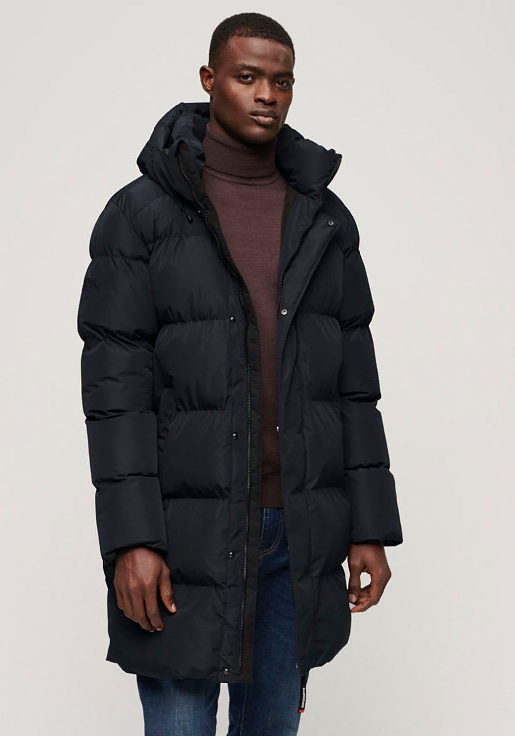 Superdry Steppjacke »HOODED SPORTS PUFFER MID JKT«, mit Kapuze