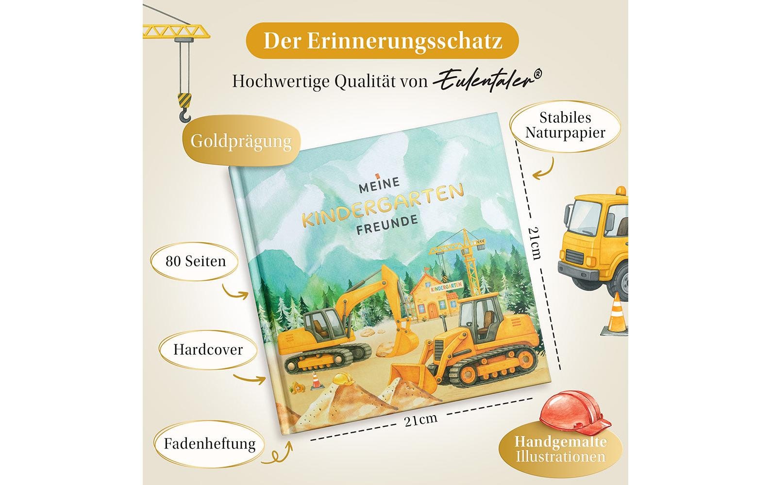   Tagebuch »Eulentaler Bagger 21 x 21 cm« Freundebuch für Kindergartenfreunde